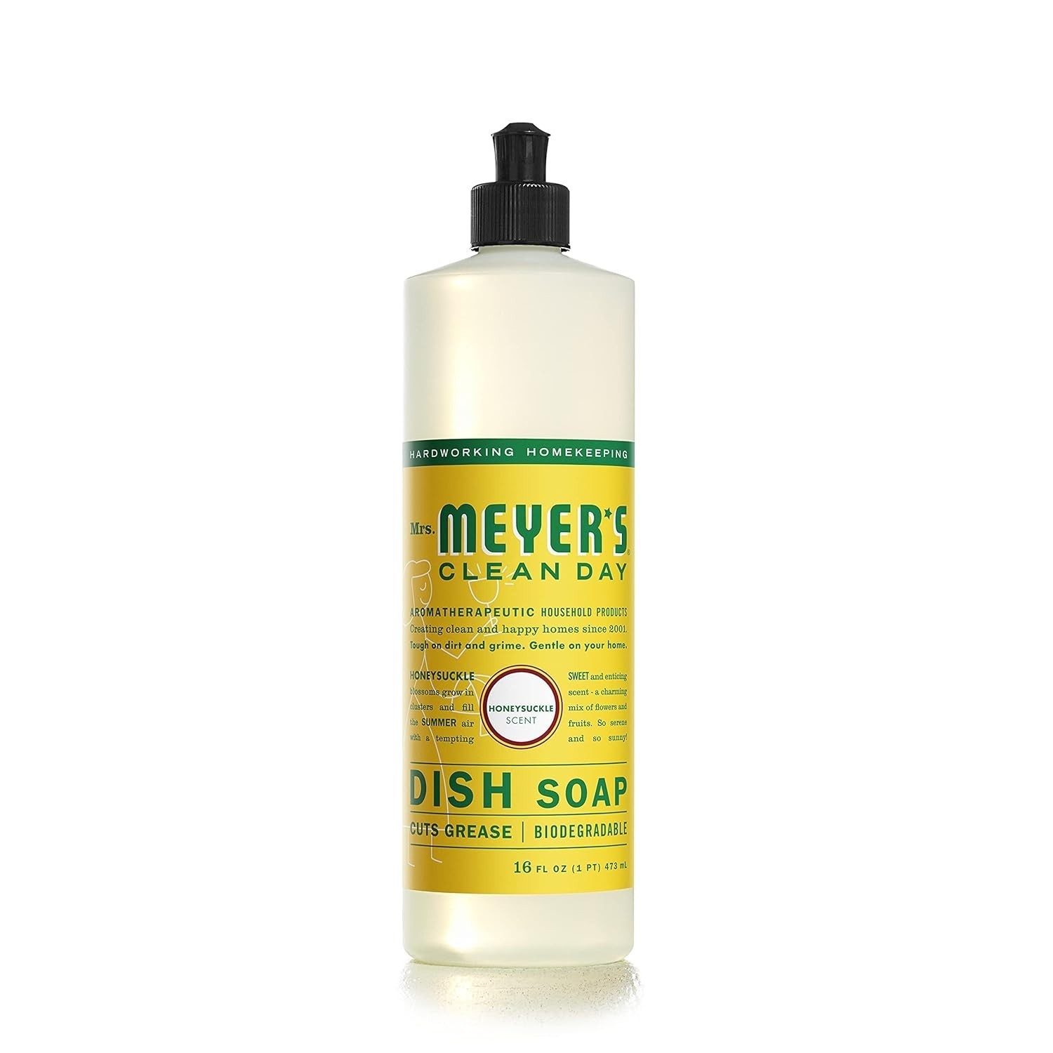 Mrs. Meyer’s Clean Day Liquid Dish Soap, Honeysuckle, 16 Ounce