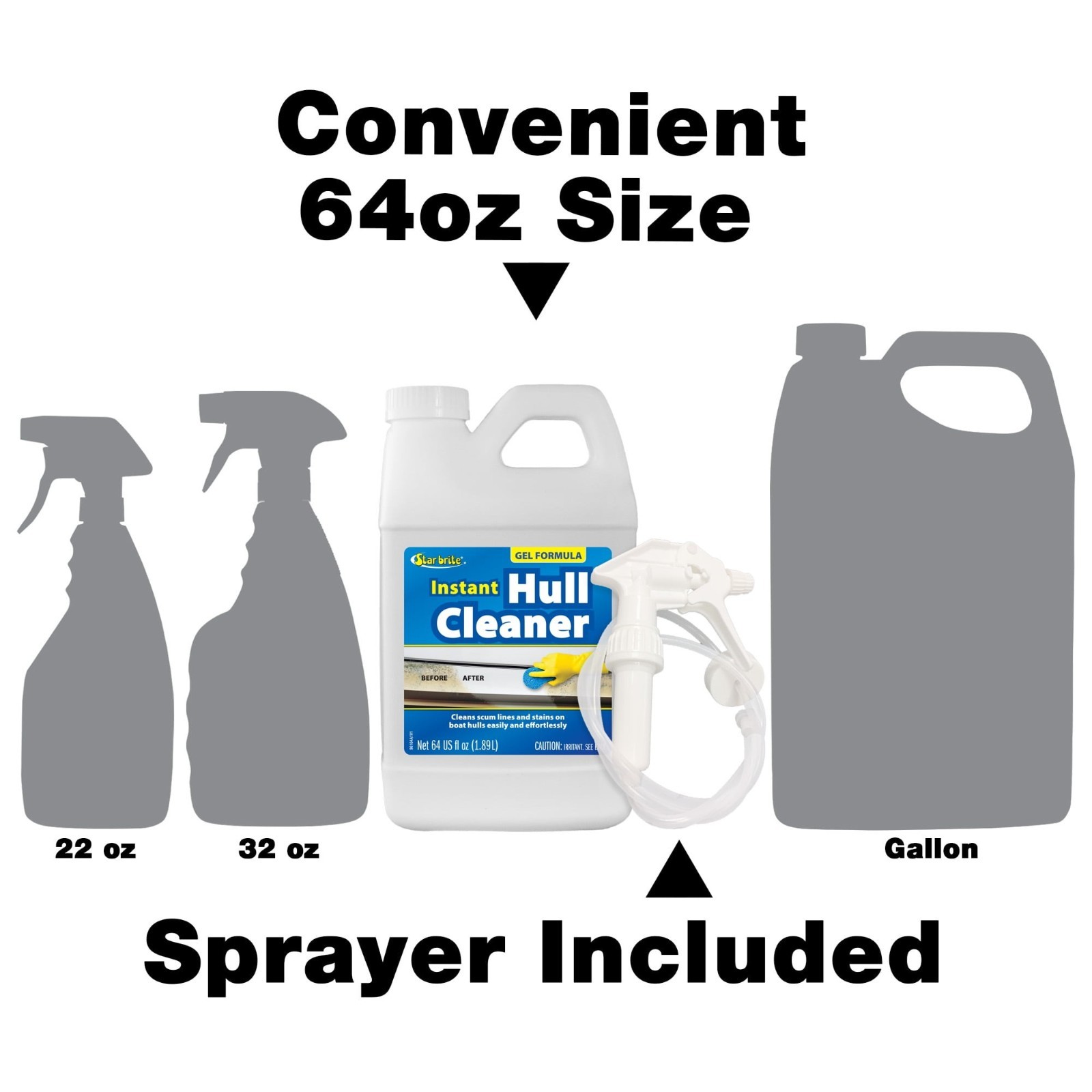 STAR BRITE Instant Hull Cleaner – Gel Spray Formula Clings to Vertical Surfaces