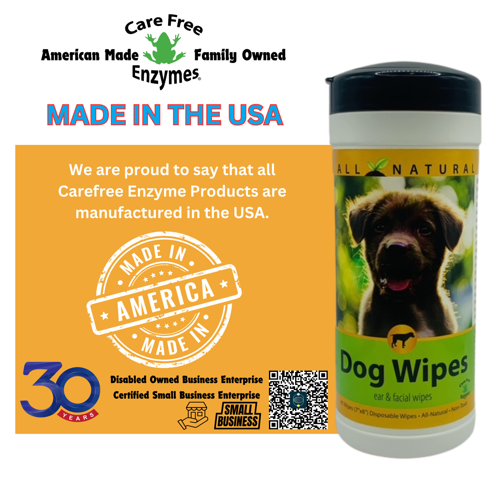 Gentle Dog Ear & Face Wipes | Removes Tear Stains, Wax & Dirt | 40 Count