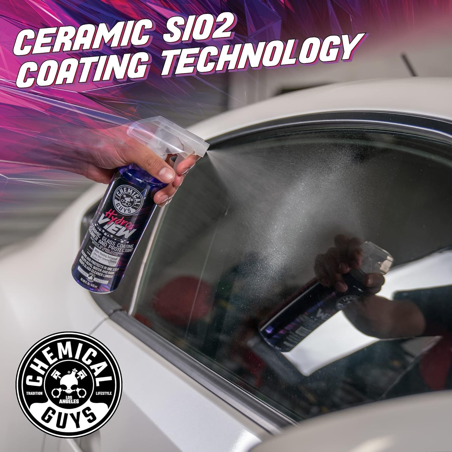 Chemical Guys HydroView Ceramic Glass Cleaner & Coating – Cleans & Adds Hydropho