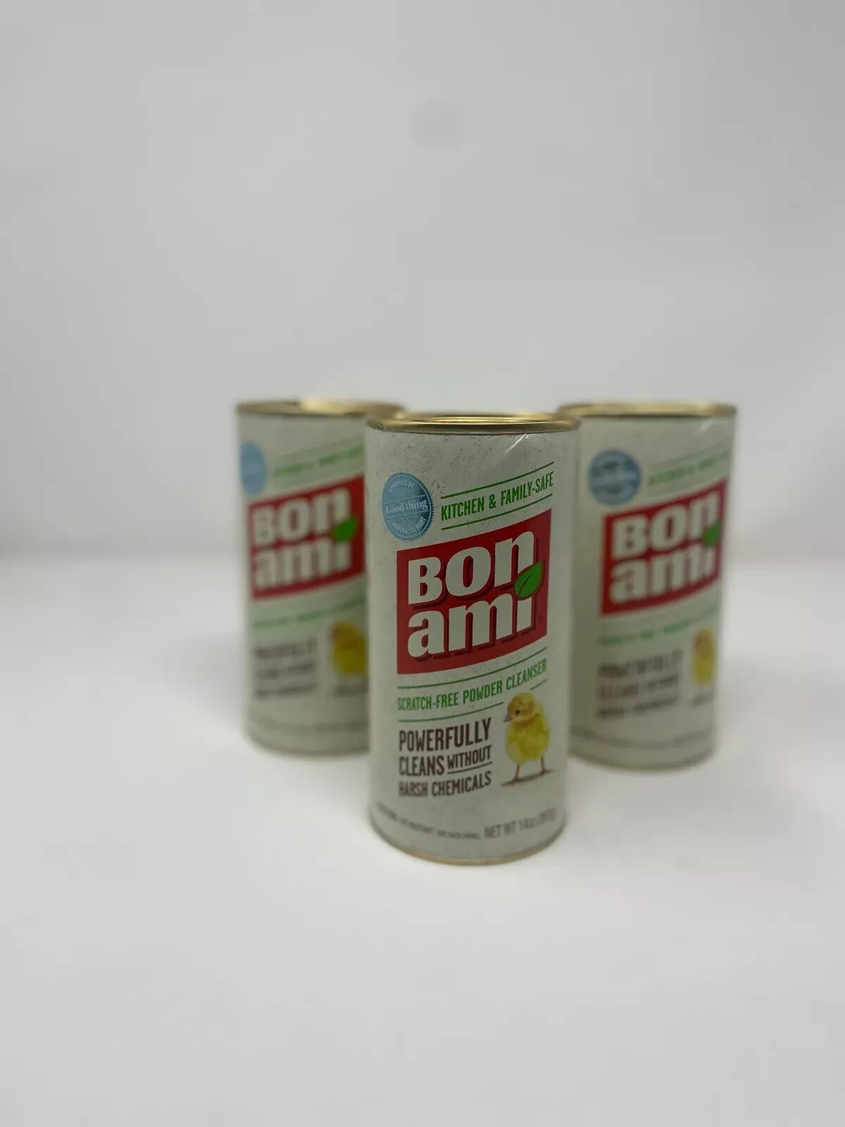 3 pk Bon Ami POWDER CLEANSER 14 oz. No Scent Cleaner Kitchen Bath Surfaces 04410