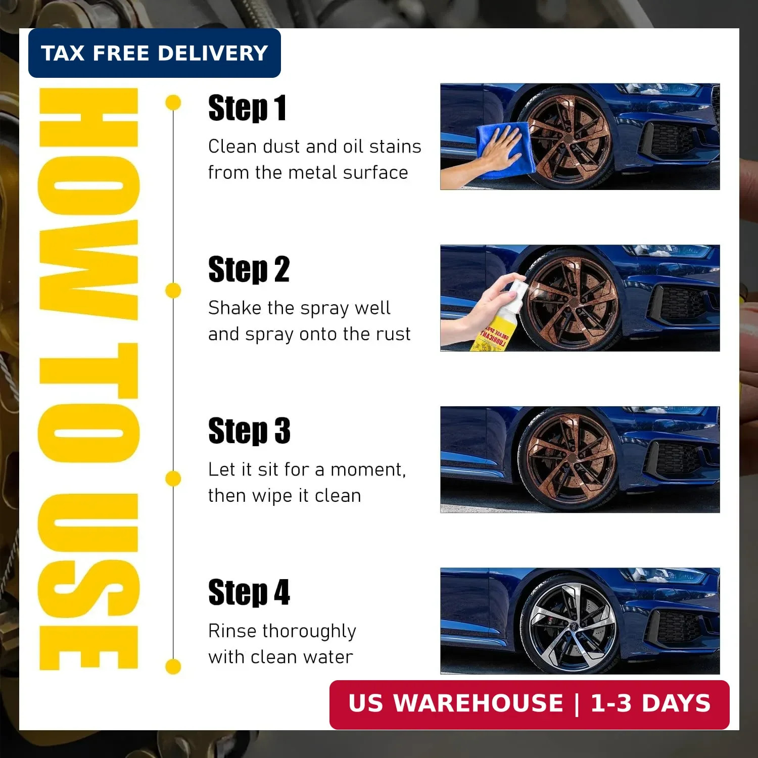 2PCS Anti-Rust Lubricant Spray & Rust Remover, Rust Remover Spray for Metal, Mul