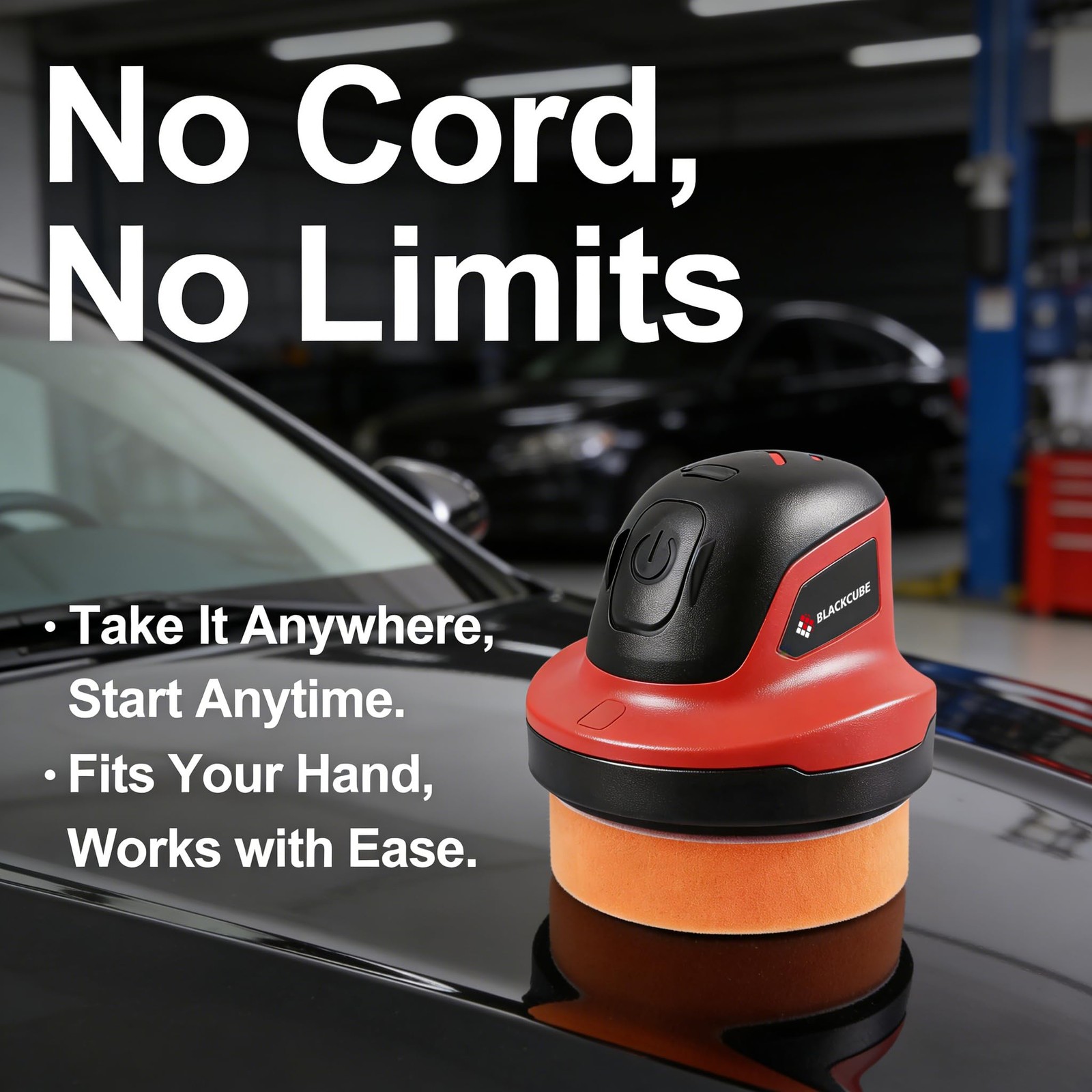 Cordless Car Polisher 230 RPM, USB Rechargeable Auto Buffer with 2000mAh Batt…