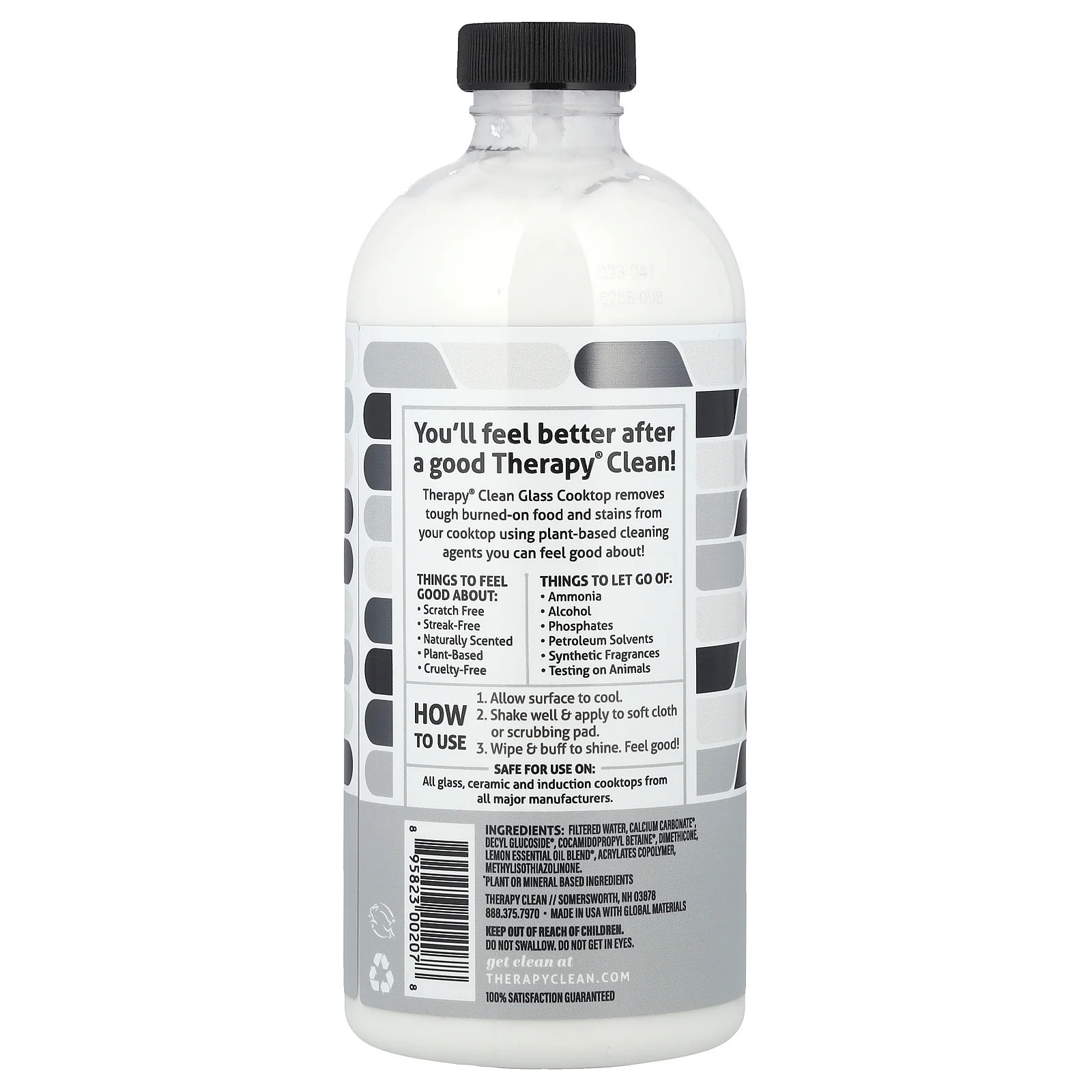 Glass Cooktop, Cleaner & Polish with Lemon Essential Oil, 16 fl oz (473 ml)