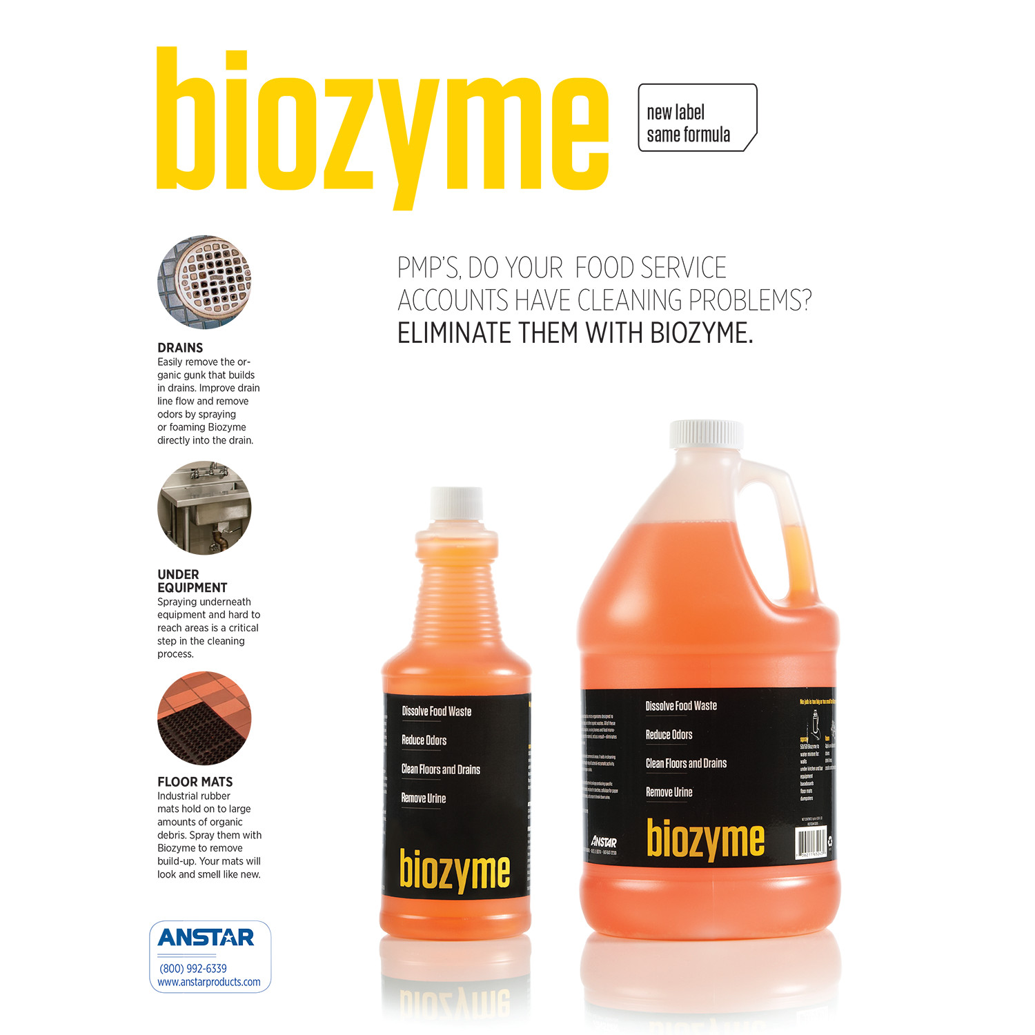 Biozyme – Breaksdown Grease and Organic Matter – 32 fl oz by Anstar Products