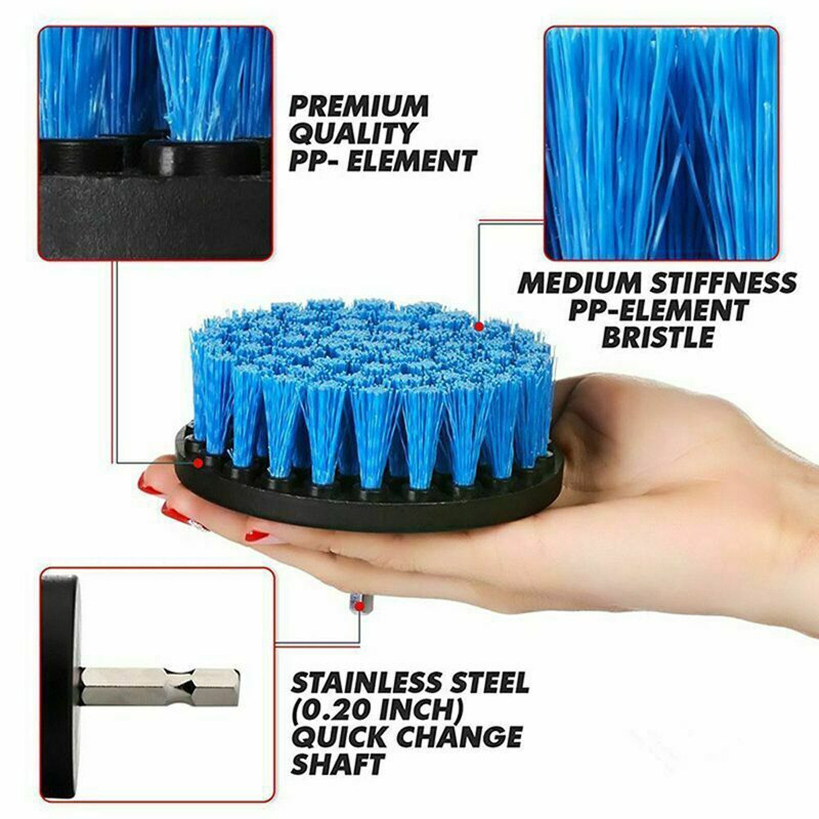 Drill Brush Set Power Scrubber Drill Attachments For Carpet Tile Grout Cleaning