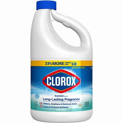 Clorox 32339 Splash Less Bleach, Clean Linen Scent, 77 oz. – Quantity 6