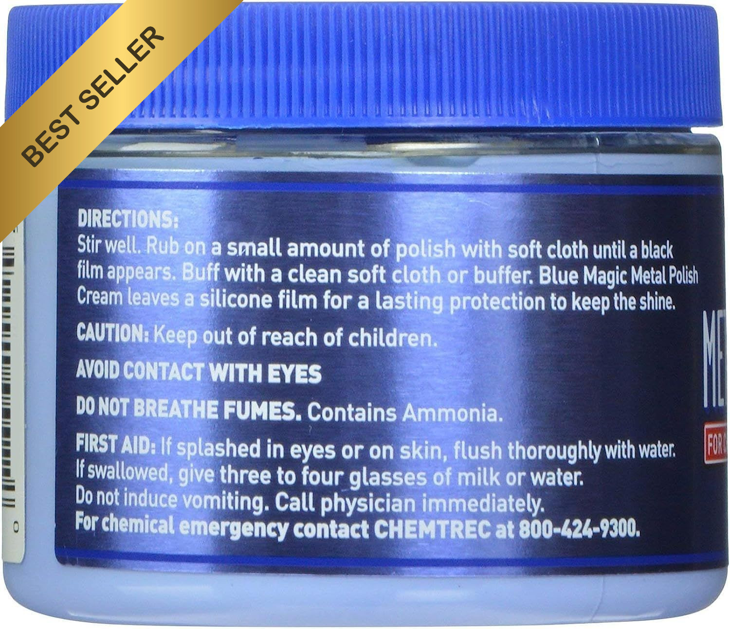 Blue Magic 400 Metal Polish Cream 7 oz Non-Abrasive Chrome Aluminium Remover