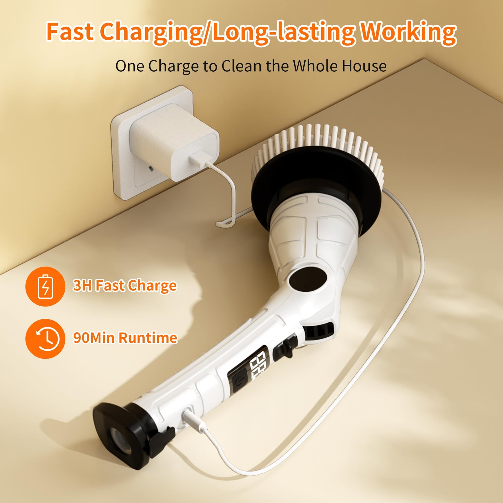Electric Spin Scrubber, Power Electric Scrubber for Cleaning, Shower Cordless…