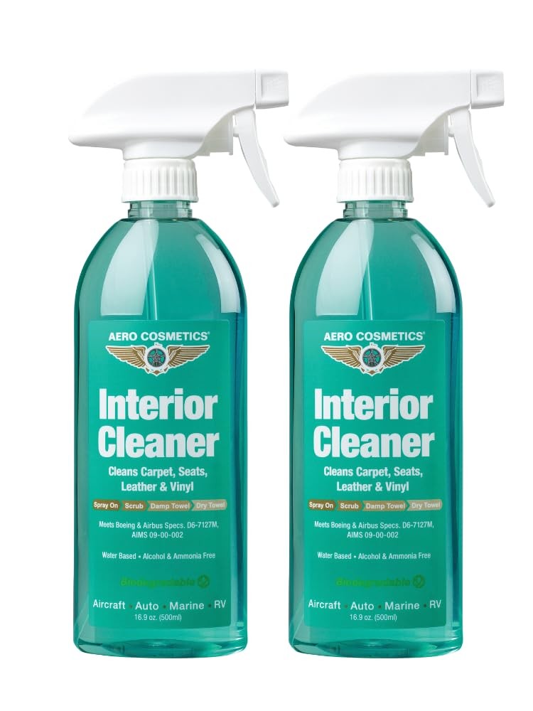 2 Pack Interior Cleaner Carpet Seat Fabric 16.9 Fl oz Aircraft Quality Car