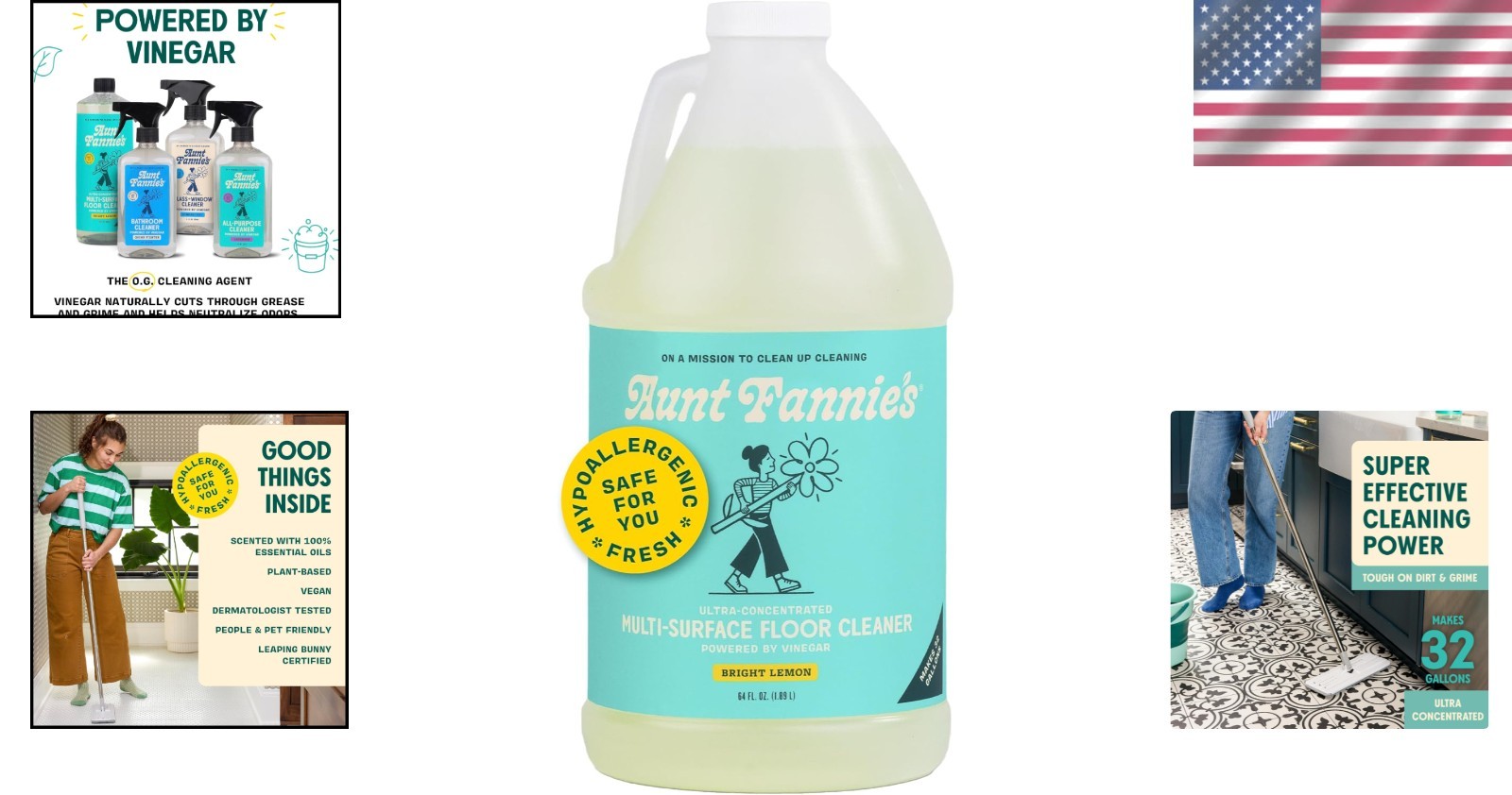 Natural Lemon-Scented Vinegar Floor Cleaner – Concentrated 64 oz Value Size