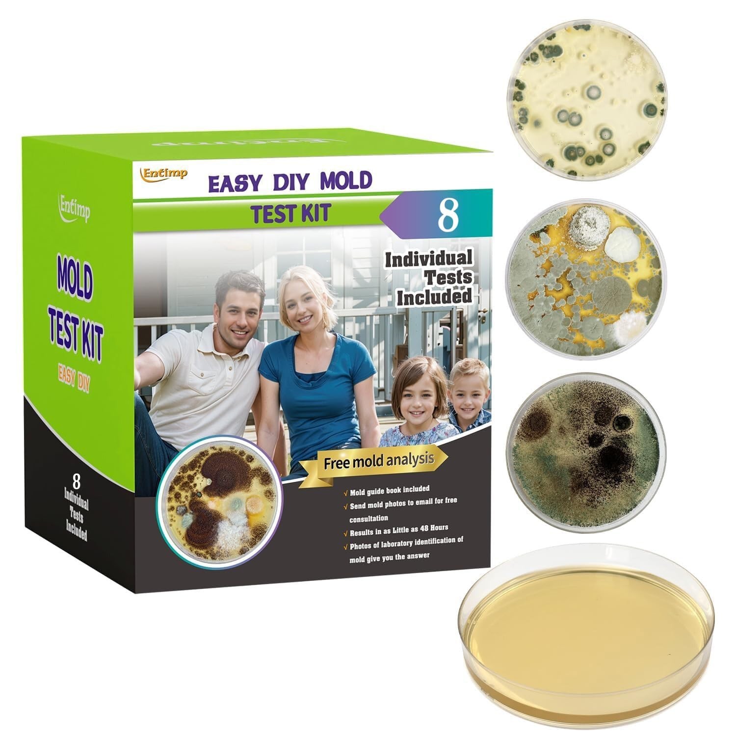 Mold Kit for Home Within 8 Individual Tests,DIY Detector at Home,Surface Mol…
