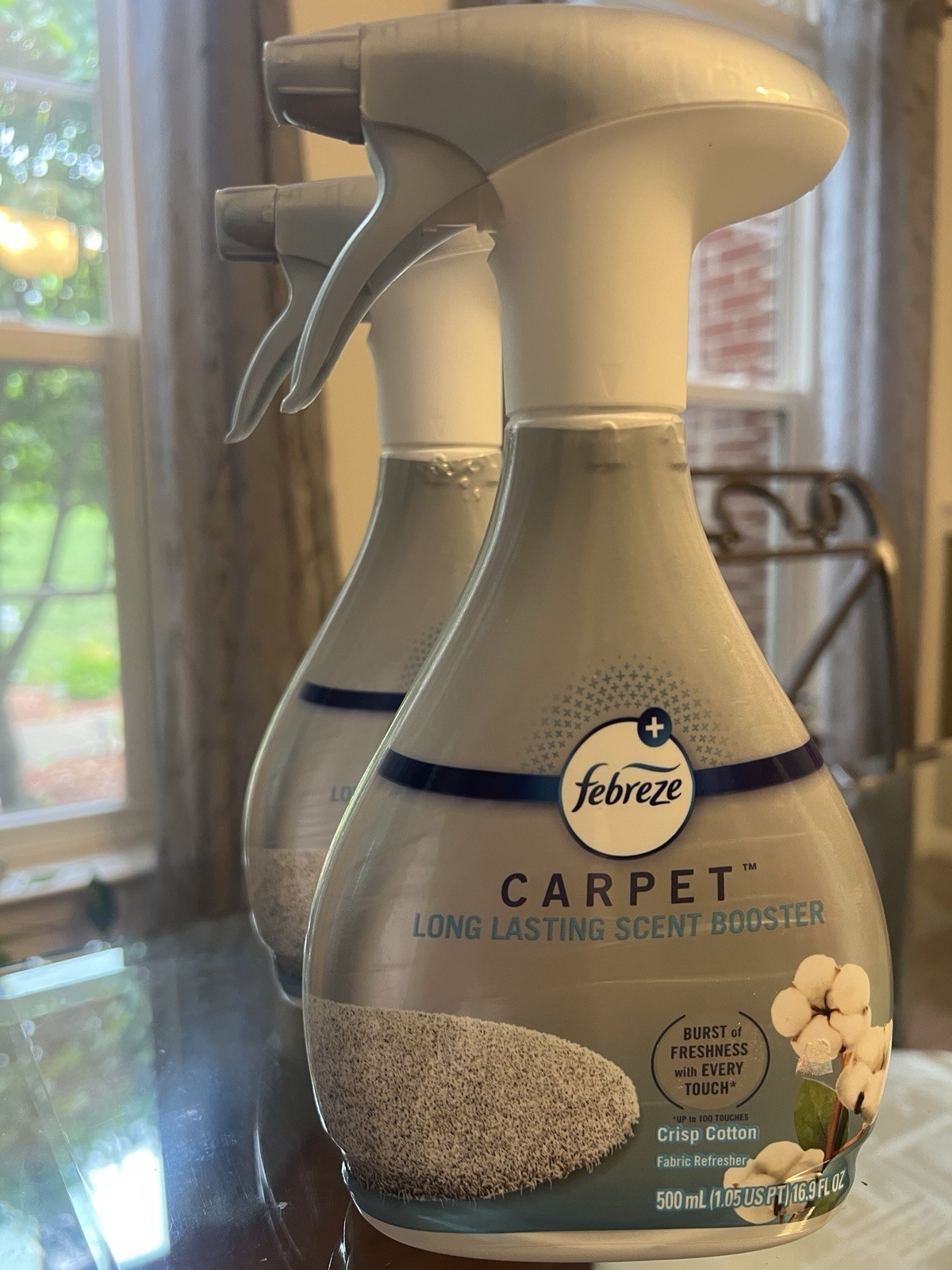 Pack Of 2 Febreze Carpet Long Lasting Scent Booster Crisp Cotton, 16.9 oz/500 mL