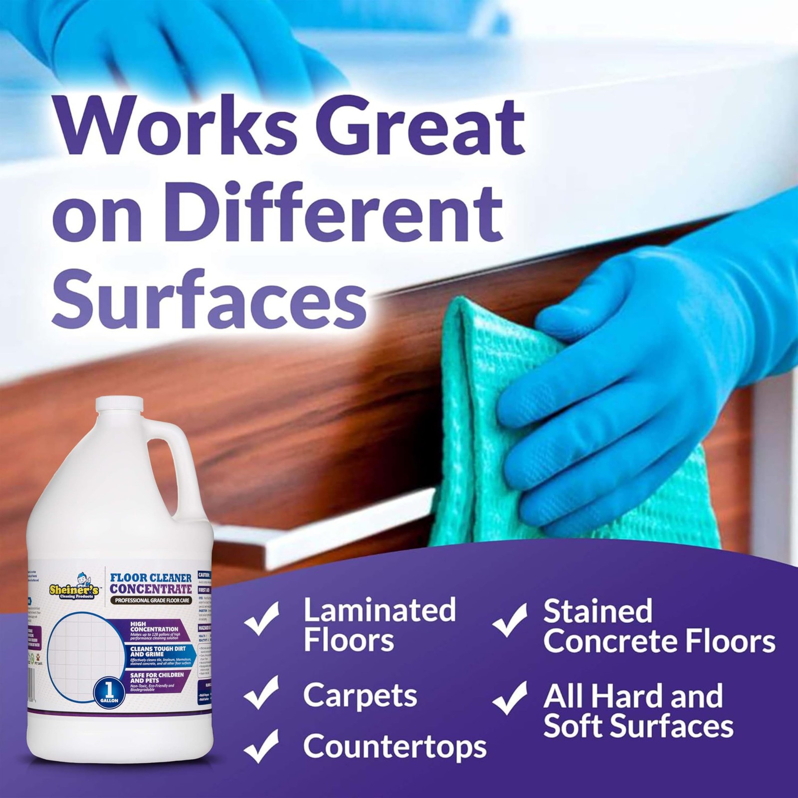 Multi-Surface Cleaner Concentrate, No-Rinse Floor Cleaner & Degreaser for Hom…