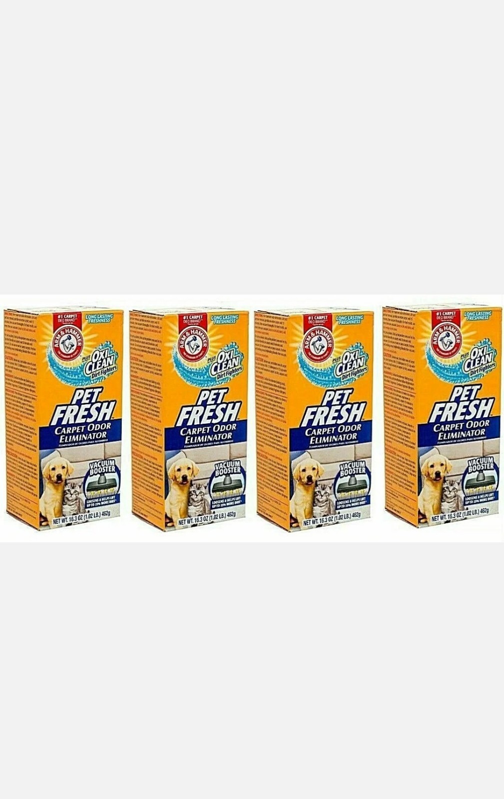 4 PK ARM & HAMMER OXI CLEAN PET FRESH CARPET ODOR ELIMINATOR 16.3 OZ