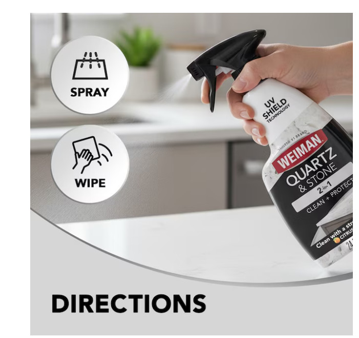 Weiman Products 2-in-1 Clean + Protect Quartz and Stone 24 Fluid ounce(s) Citrus