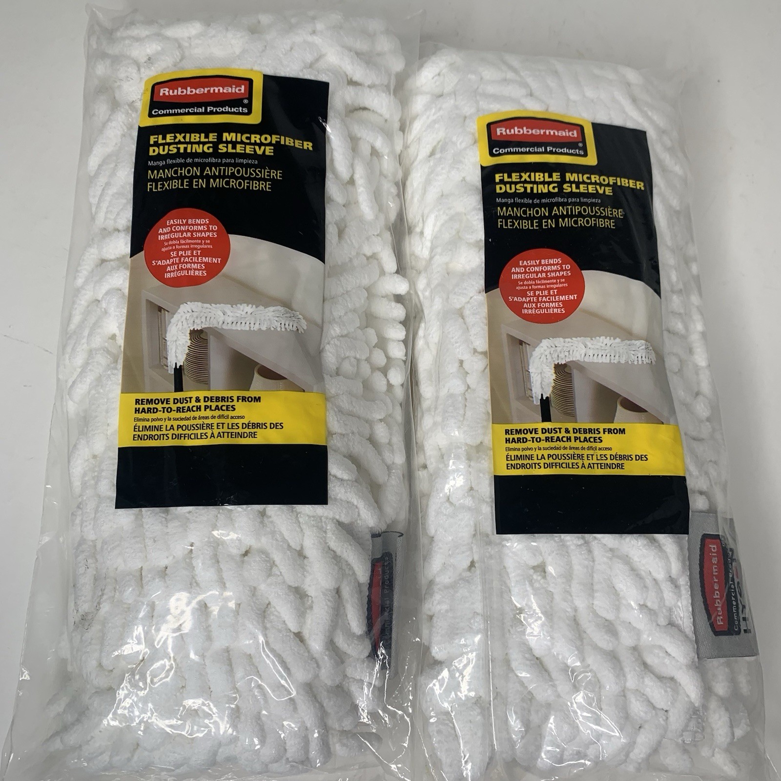 2 RUBBERMAID Commercial Flexible Microfiber Dusting Wand Sleeve Refill 2190660