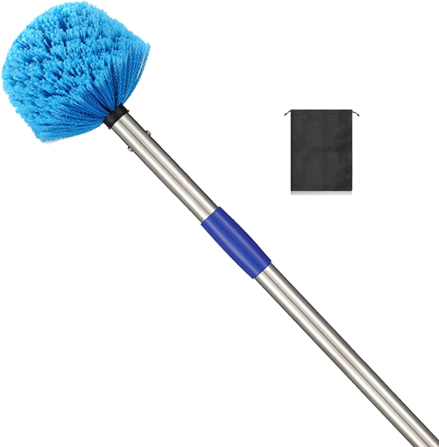 48″ Long Extend Handle Cobweb Duster Reach Medium Stiff Bristle Brush Cleaning