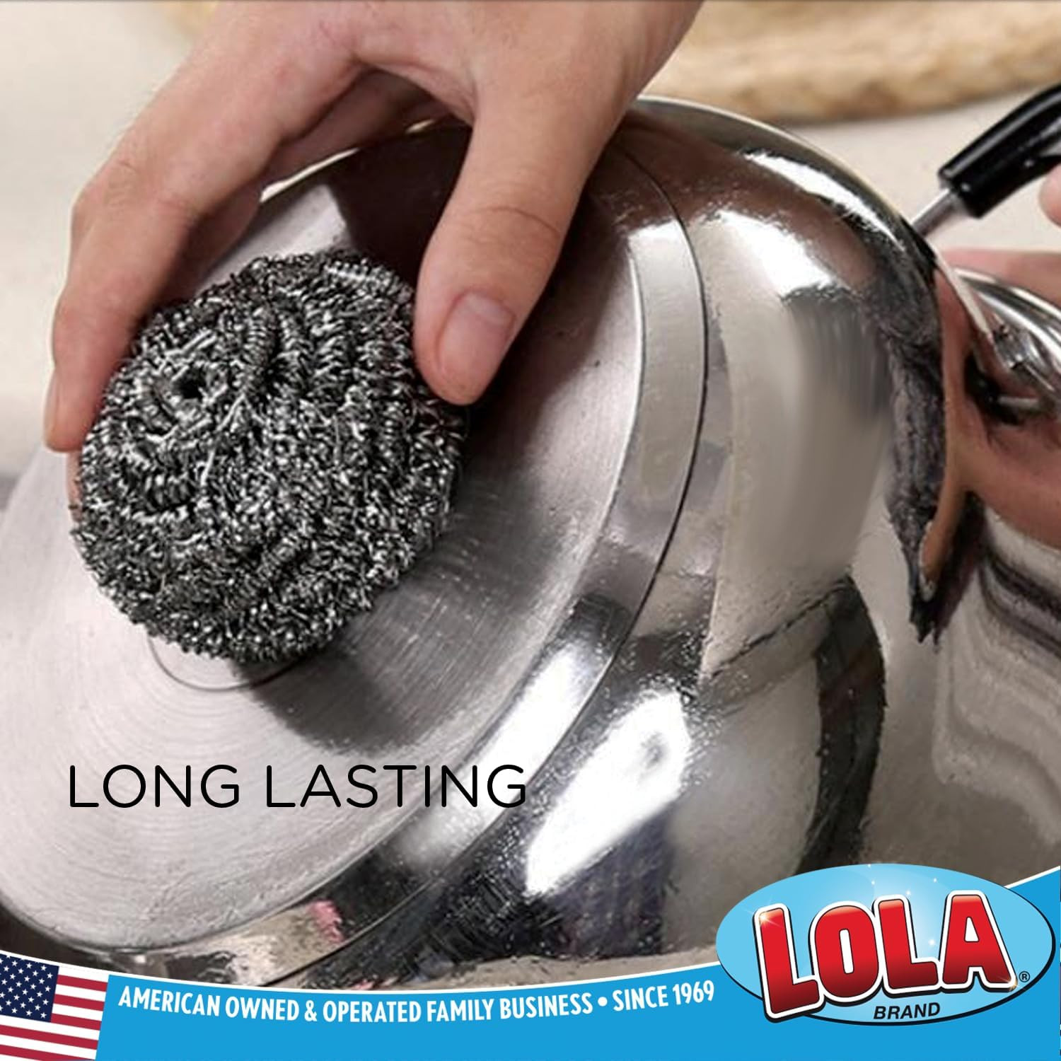 Stainless Steel Wool Scourer -Jumbo Sized- 35 Grams, by , Curled Flat Wire, Clea