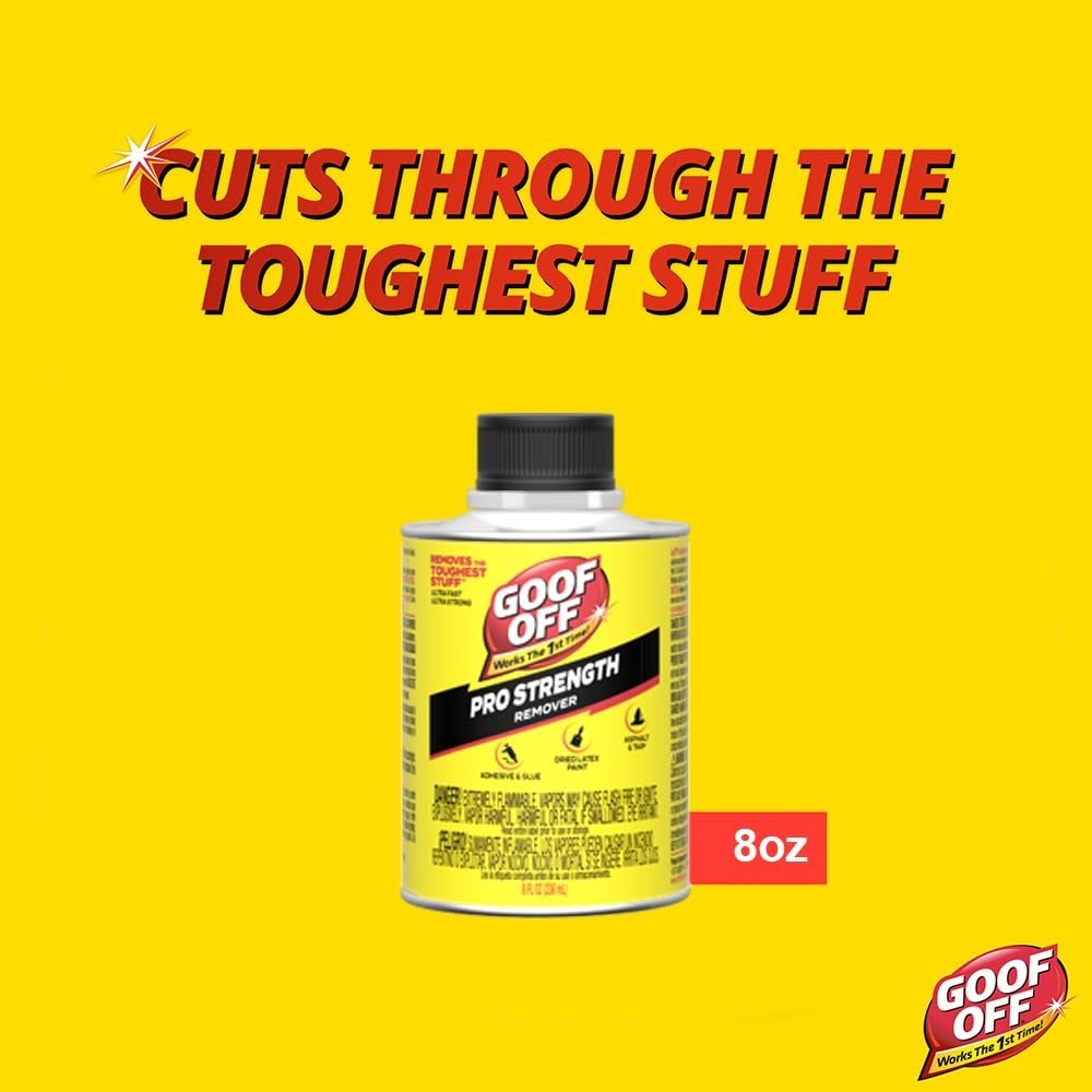 Pro Strength Adhesive & Glue Remover – Dried Paint, Caulk, Stickers, Tar – 8 oz