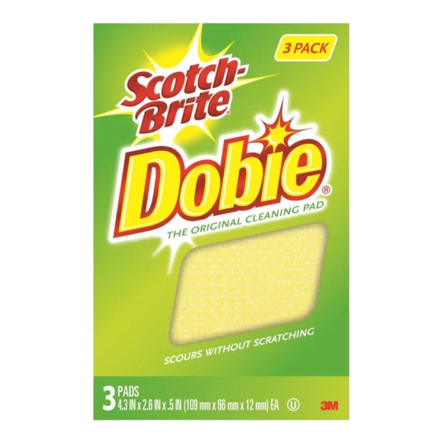 Scotch-Brite Dobie Original All-Purpose Cleaning Pads Box Of 3 2.6in X 4.3in