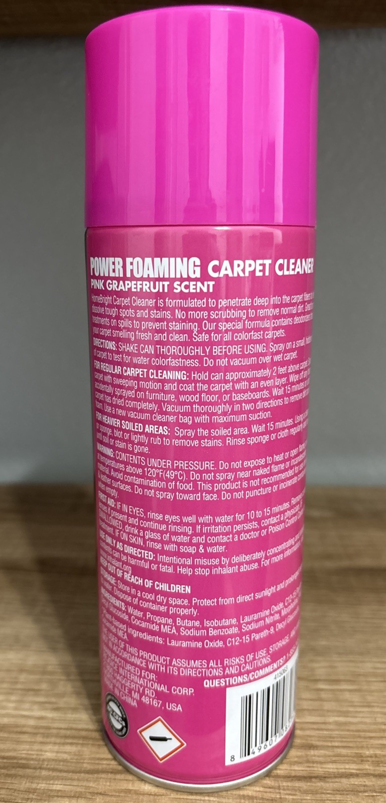 POWER FOAMING CARPET CLEANER -Pink Grapefruit Scent, Pack Of 2 – 10OZ