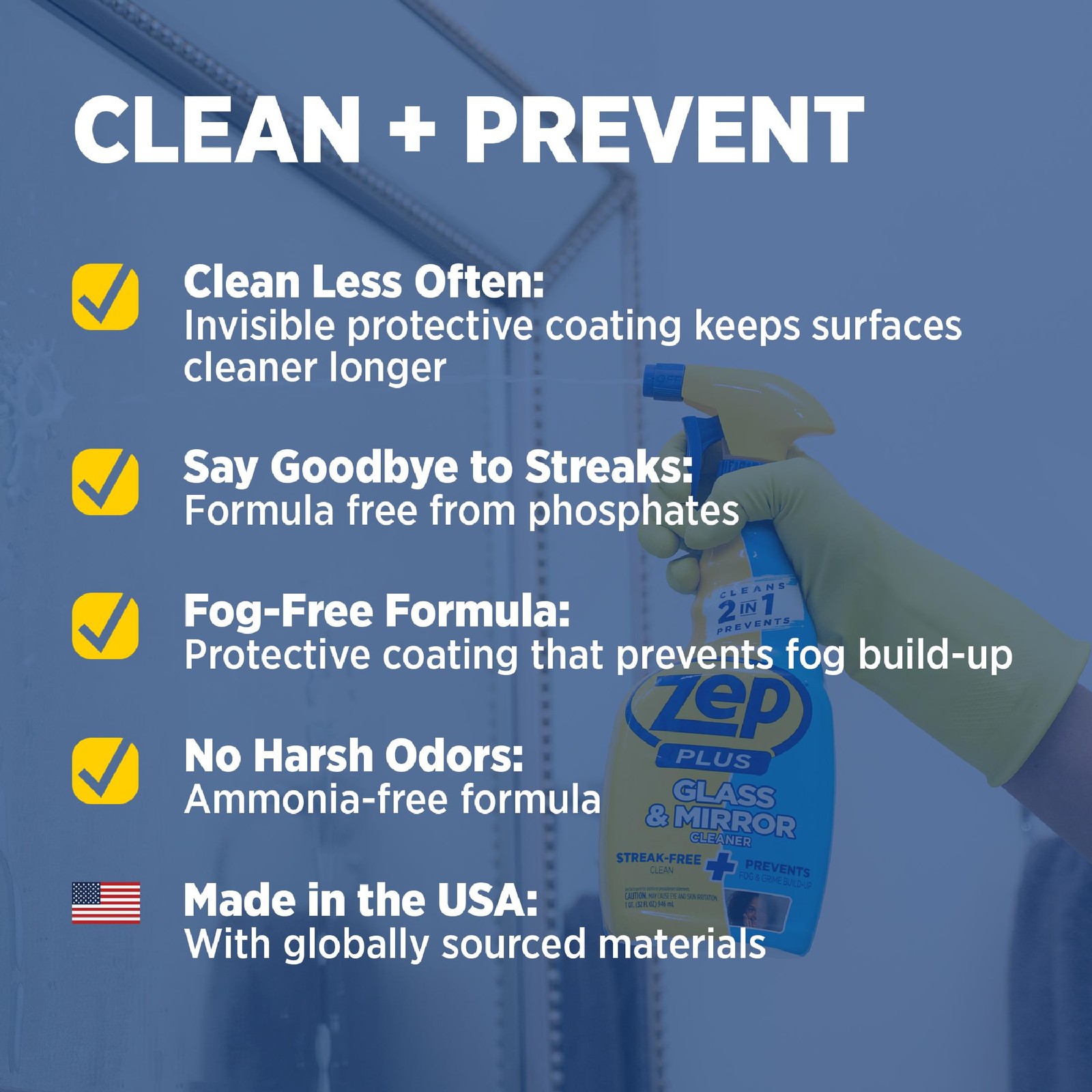 Zep Plus Glass & Mirror Cleaner – 32 oz. (Case of 12) – R53812 – Keep Your