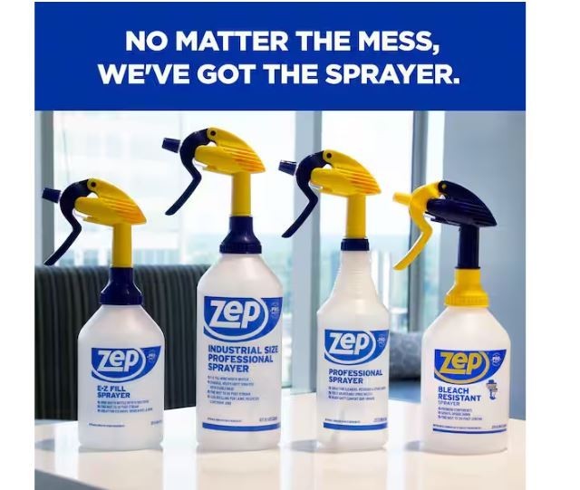 Zep Professional Spray Bottles 32oz (6-Pack) Heavy Duty Adjustable Nozzle