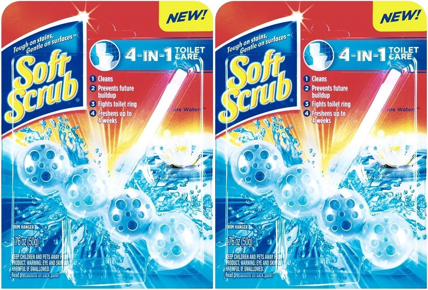 Toilet Care Rim Hanger, Emits Sapphire Waters Scent, Cleans & Prevents Build-Up