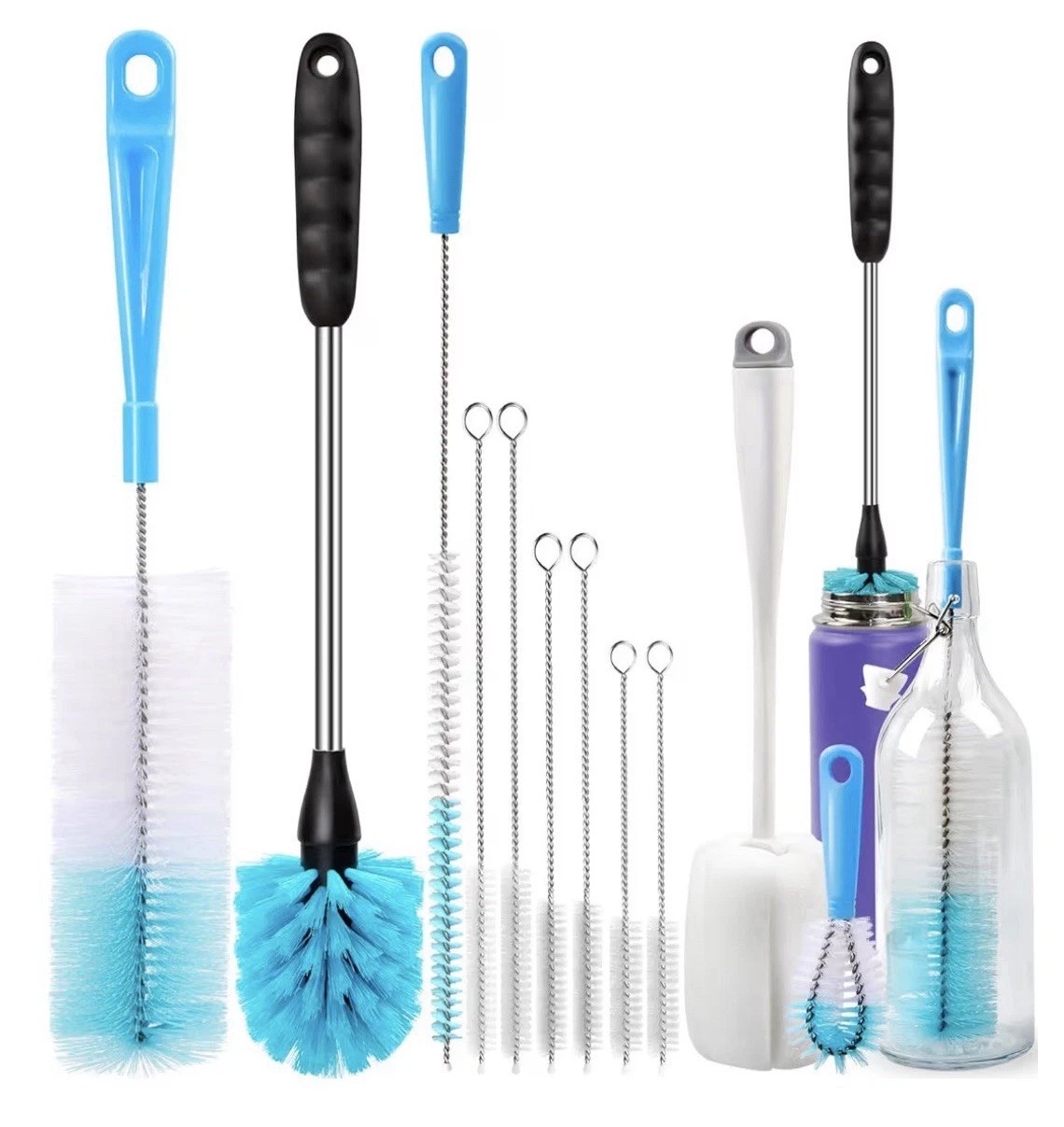 Holikme Bottle Brush Cleaning Set – 8 Pack in blue. Sealed and never used