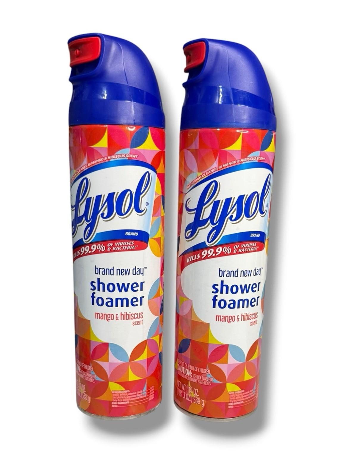 2 x Lysol Brand New Day Mango Hibiscus Scent Shower Foamer 19oz EA