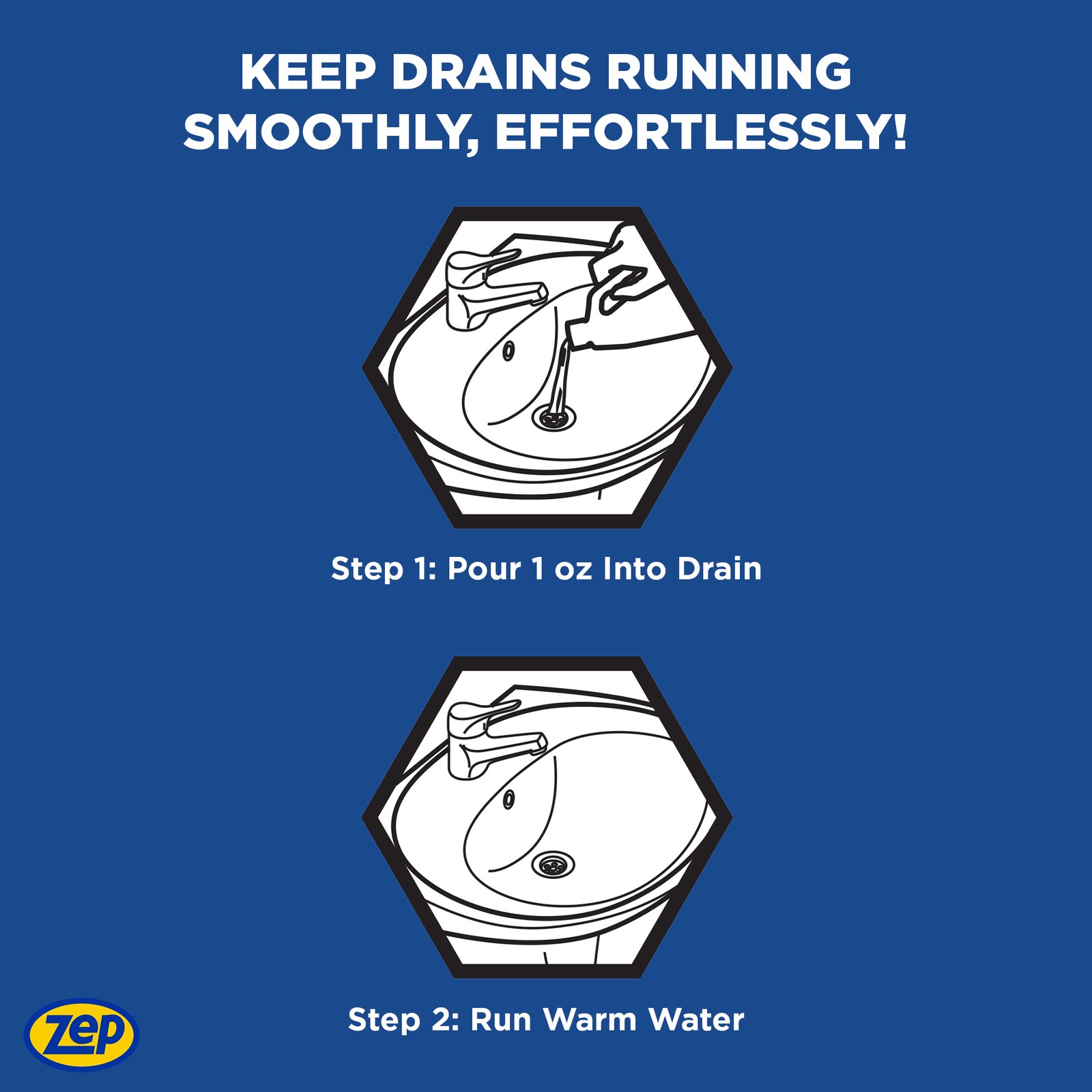 Zep Drain Defense Pipe Build-Up Remover – 64 oz (Case of 4) ZLDC64