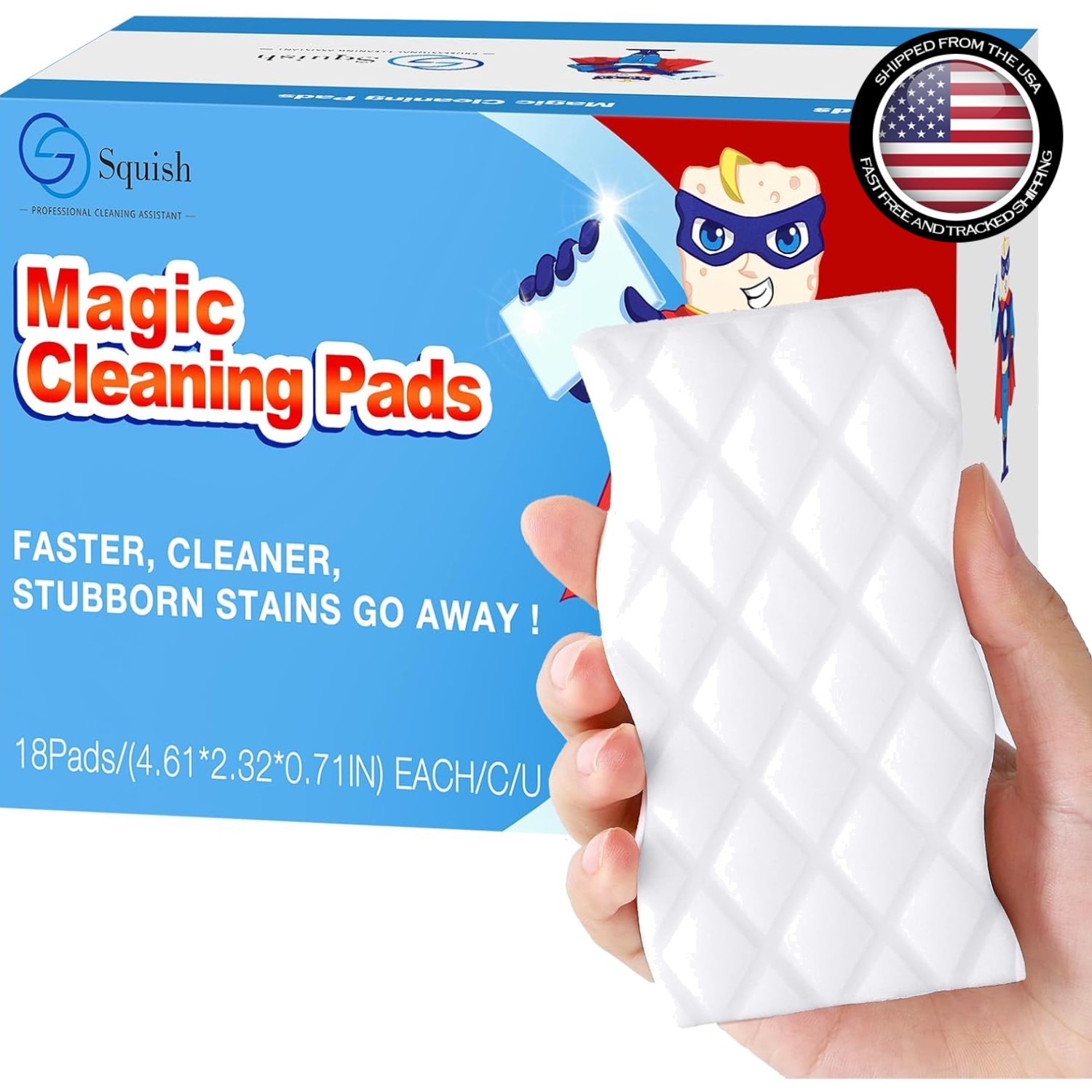 Magic Eraser Sponge – 18 Pack Melamine Cleaning Pads for Effortless Cleaning