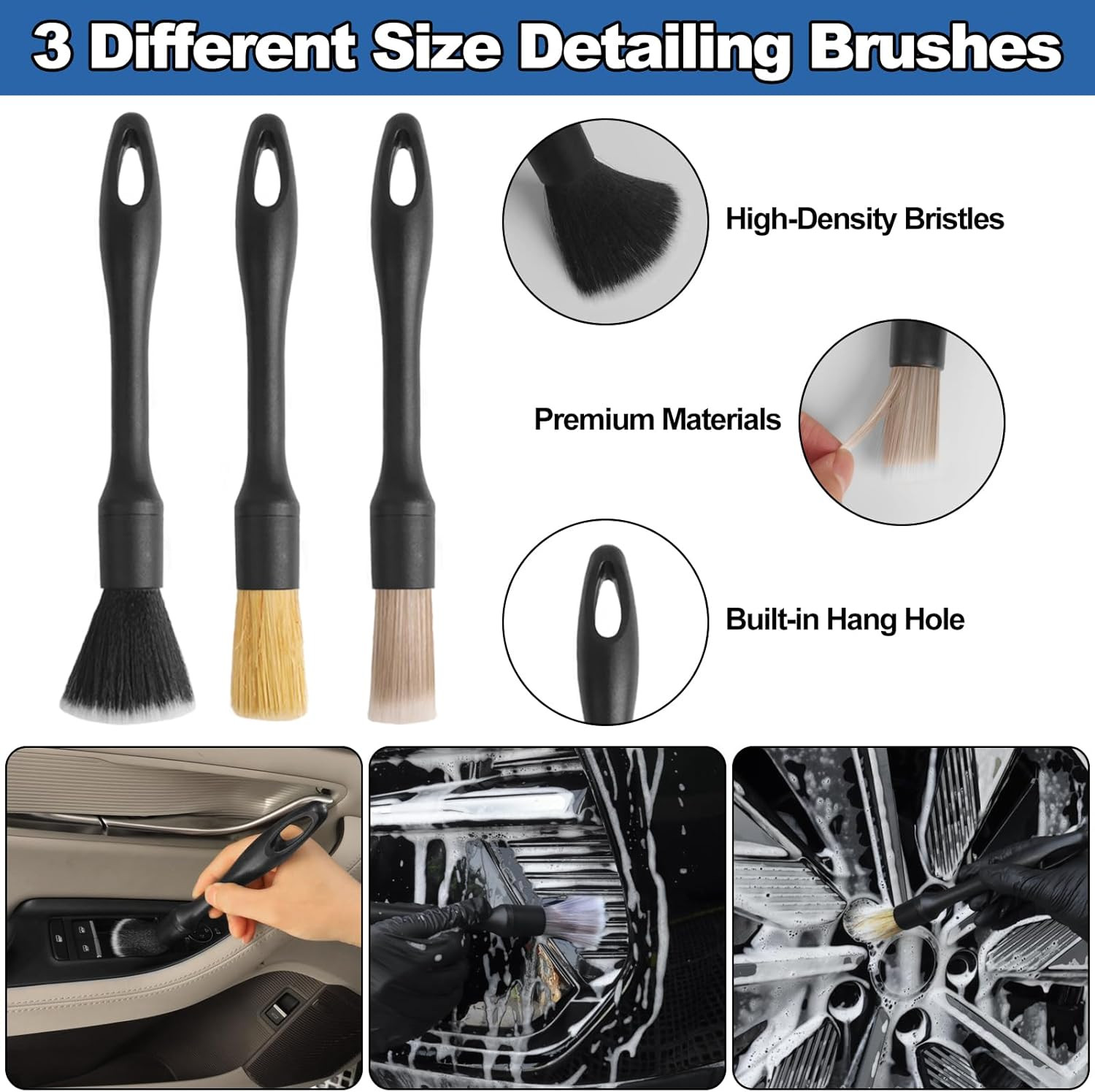 14-Piece Car Interior Cleaning Kit with Extendable Handle and Microfiber Pads