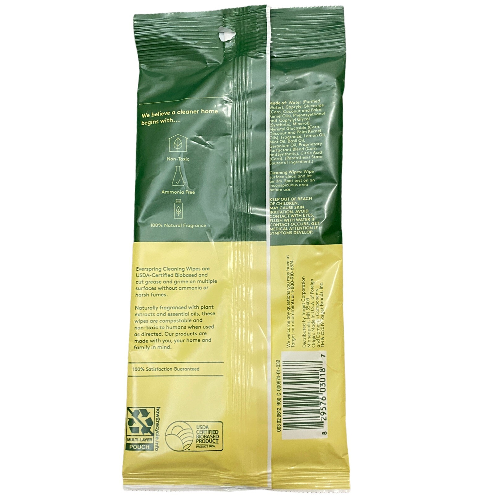 Ever Spring Multi-Surface Cleaning Wipes Lemon & Mint Scent – 10 Wipes