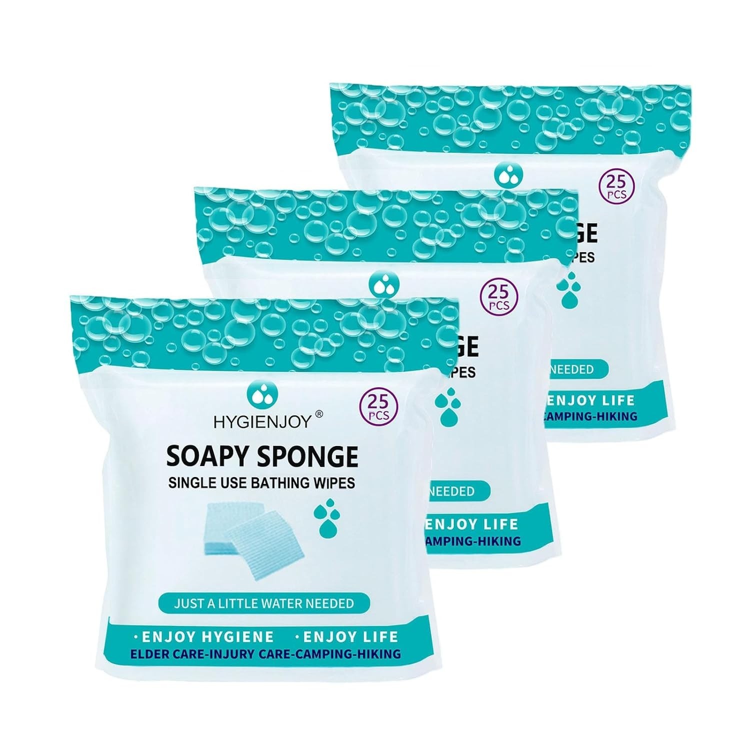 3 Packs of Residue-Free Bathing Wipes – Ideal for Campers & Elderly Care