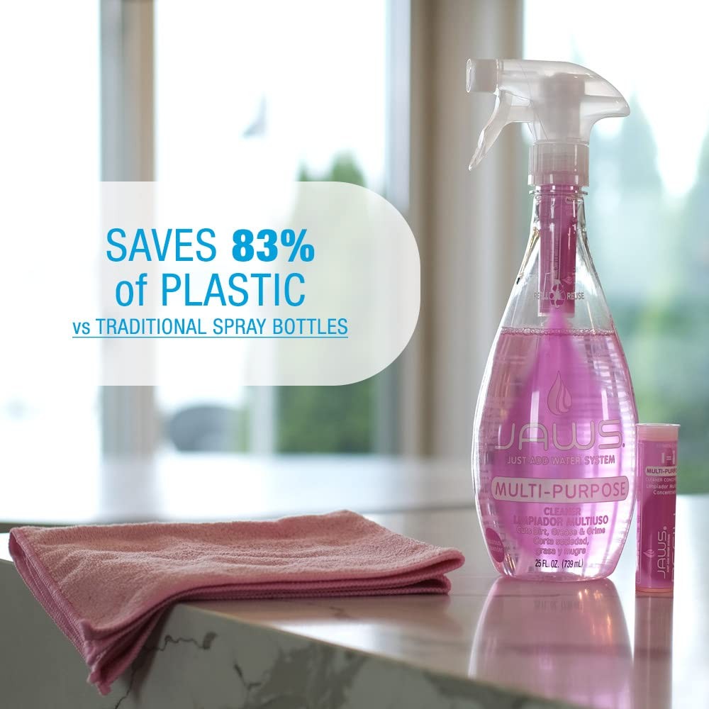 JAWS Multi-Purpose Cleaner Kit – 25 oz Refillable Bottle, 2 Lavender Scented Ref