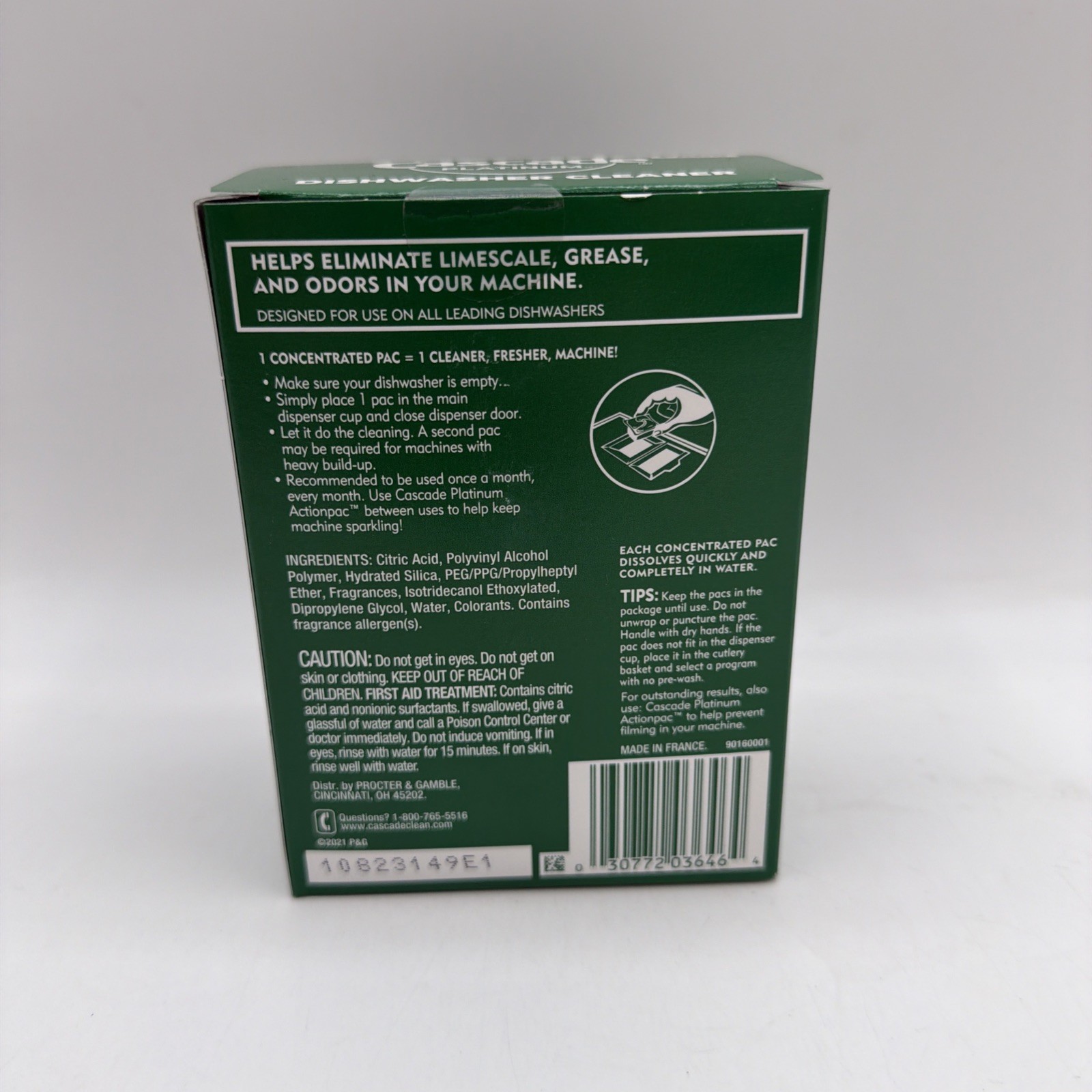 Cascade Platinum Dishwasher Cleaner Eliminate Limescale & Grease 6 Bags 1 Pack