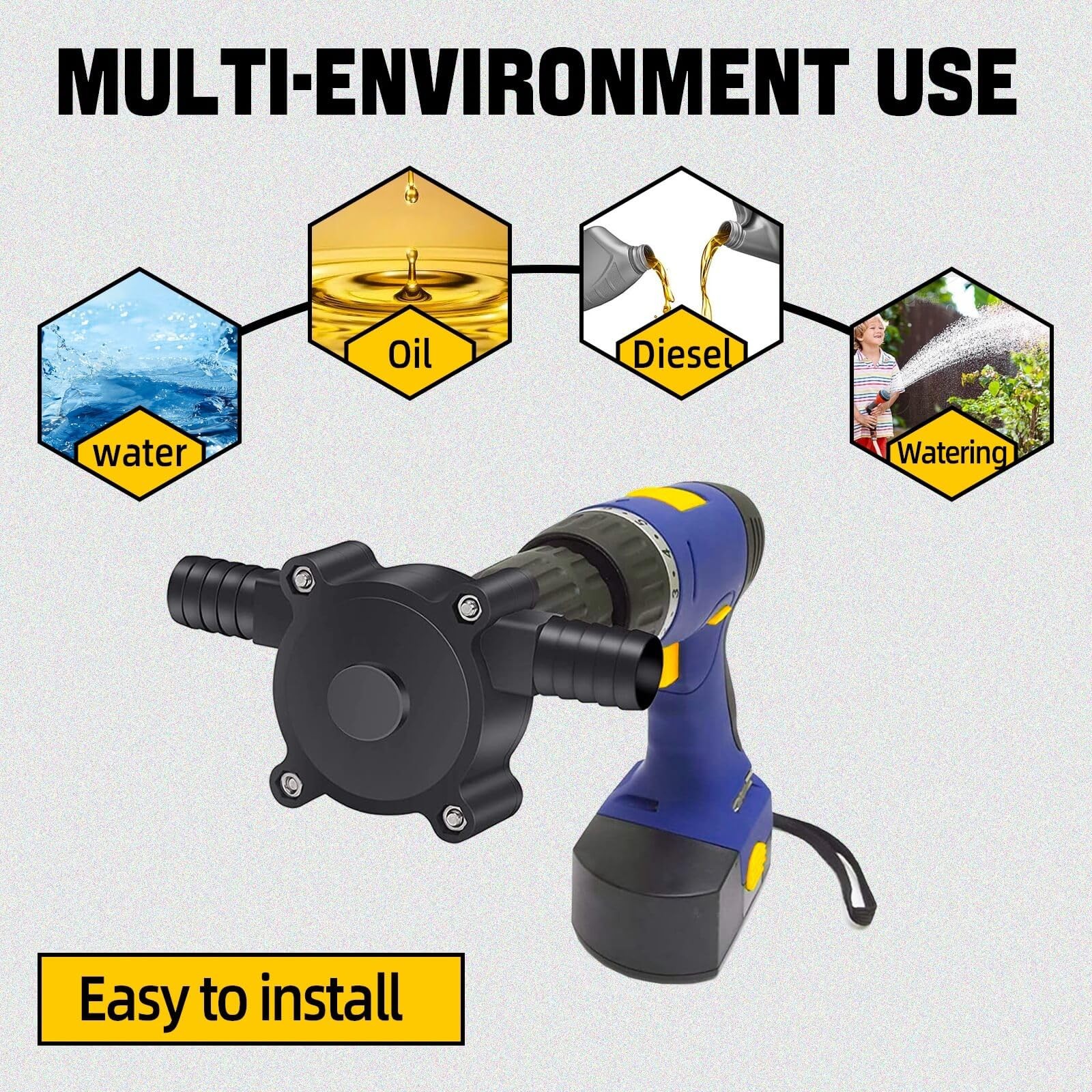 Portable Electric Drill Pump for Water and Liquid Transfer – Self-Priming Hand