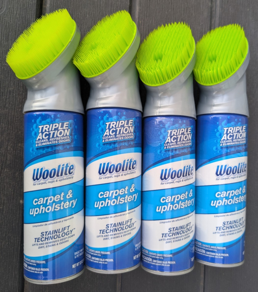 Lot of 4: Woolite Carpet & Upholstery Triple Action Foam Cleaner Stain Remover