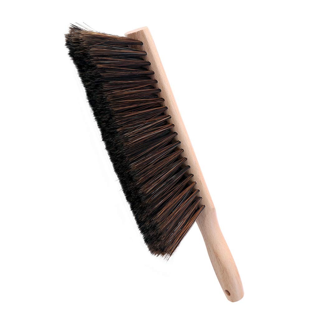 Hand Brush Soft Bristle with Oiled Beech Wood Handle 14 Inch Long (Brown)