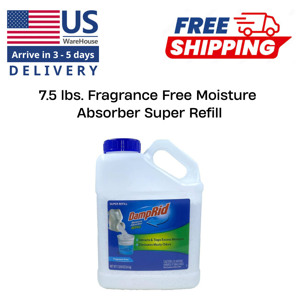 NEW Super Refill DampRid 7.5 lbs. Moisture Absorber Fragrance Free Remove Odors
