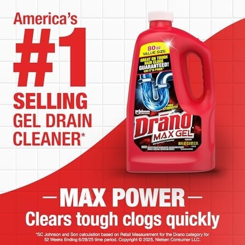 Drano Max Gel Drain Clog Remover and Cleaner for Shower or Sink Drains