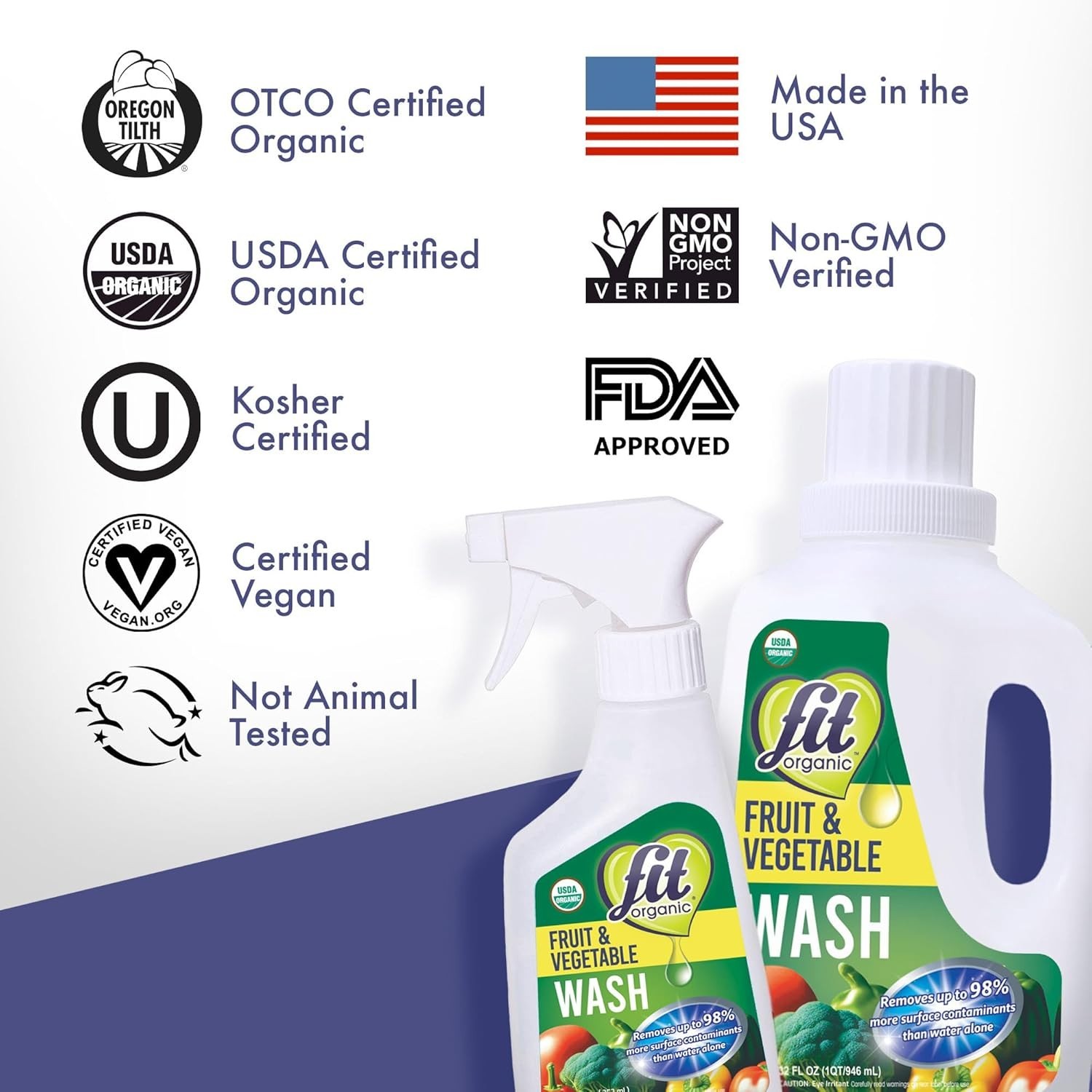 Fruit and Vegetable Wash Spray – USDA Certified Organic & Kosher Produce Clea…