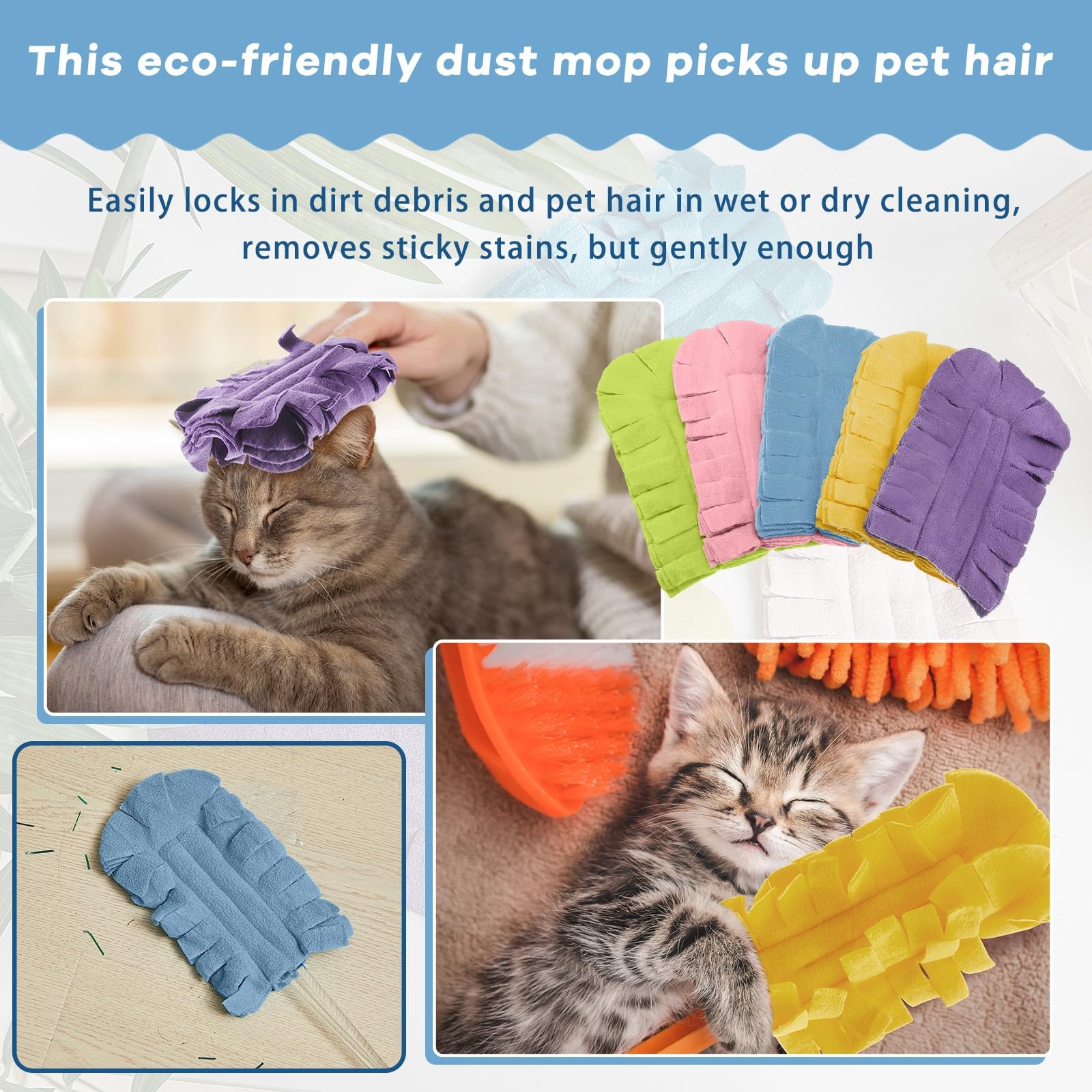 20 Pcs Duster Refill Reusable Fleece Duster Refills Feather Flat Dusters Mult…