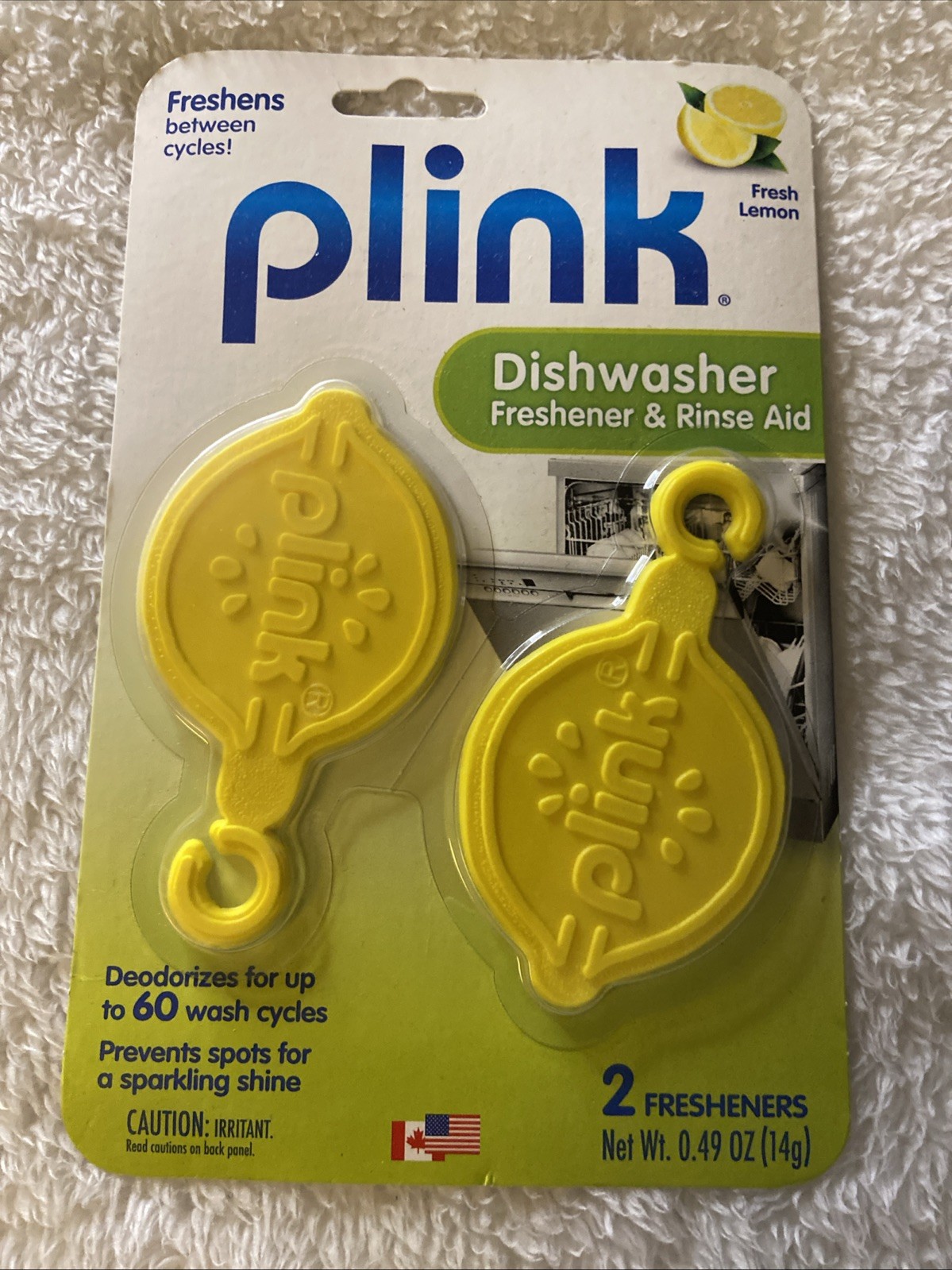 Plink Dishwasher Freshener Rinse Aid 2 Pack Fresh Lemon Deodorizer Household NIP
