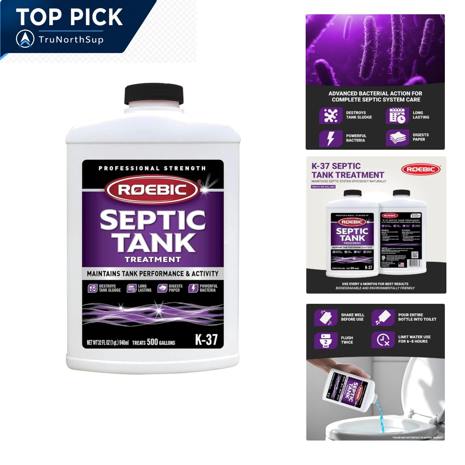 Septic Tank Treatment 32 Fl Oz – Environmentally Friendly Bacteria & Enzymes,…