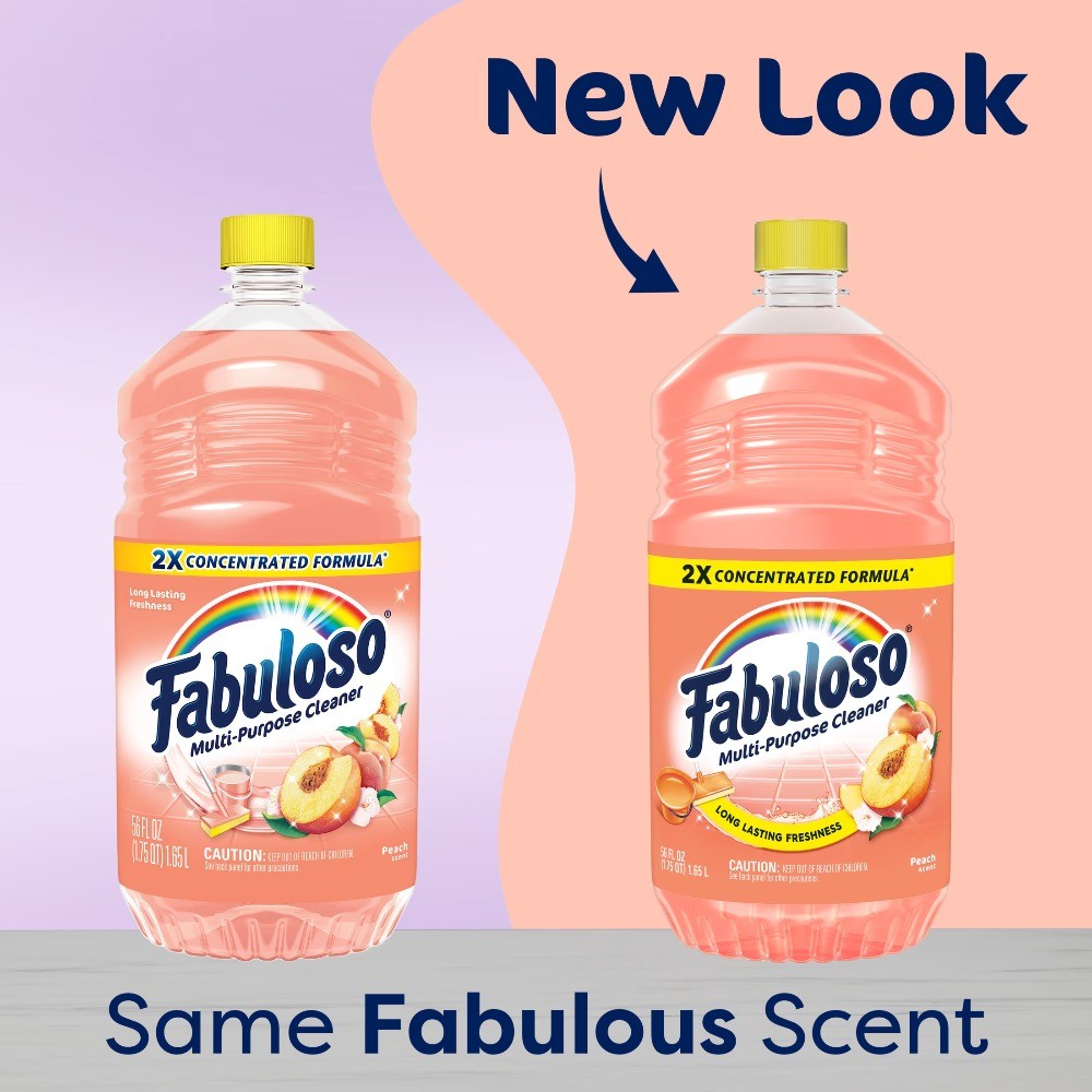 (2 pack) 2X Multi-Purpose Cleaner, No Rinse Floor Cleaner, Peach Scent, 56 fl oz
