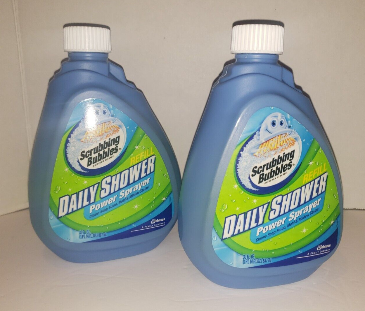 New LOT OF 2 Scrubbing Bubbles Daily Shower Bath Power Sprayer REFILL 30 FL OZ