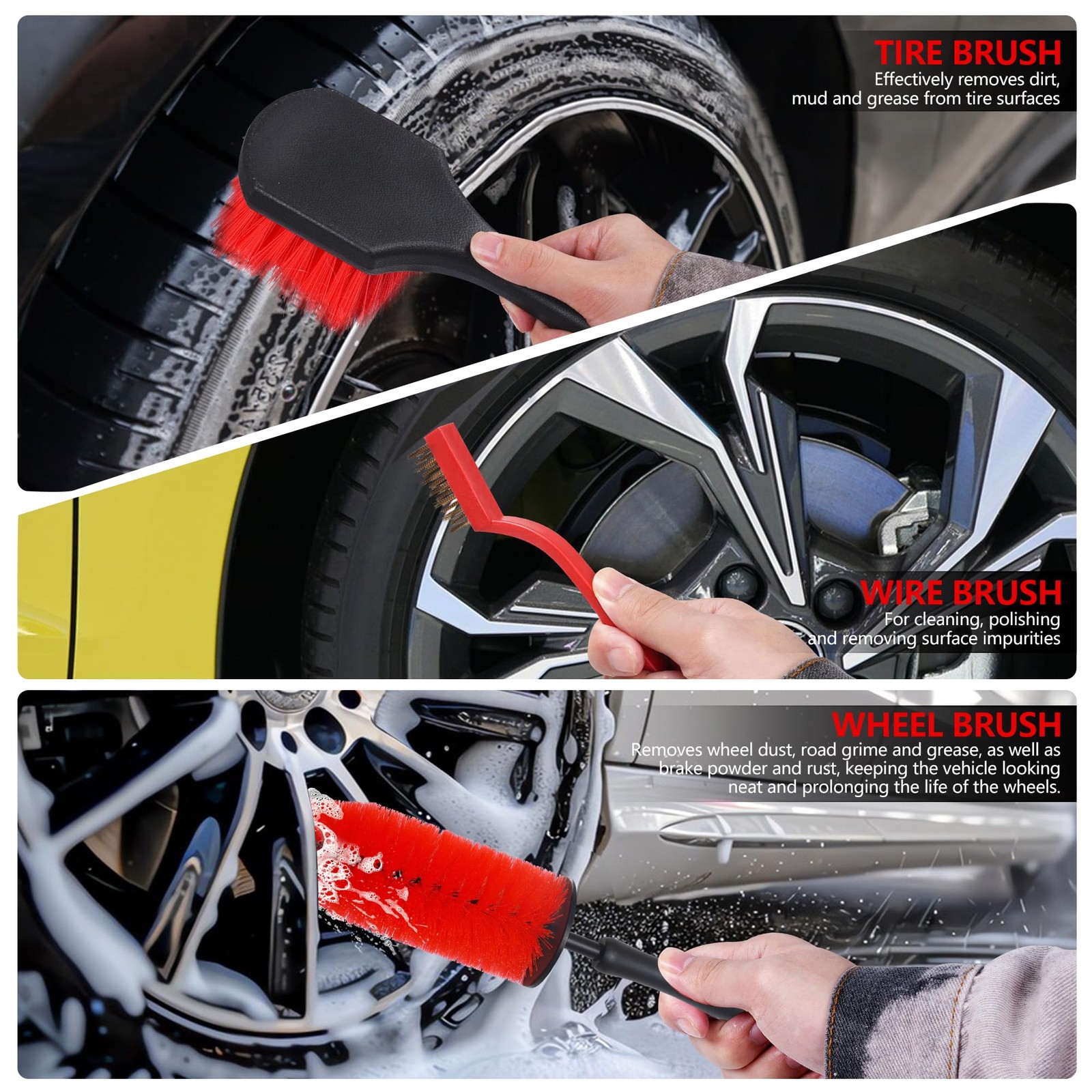 35Pcs Car Detailing Kit & Car Cleaning Kit – Windshield Tool, Long Wheel Brus…